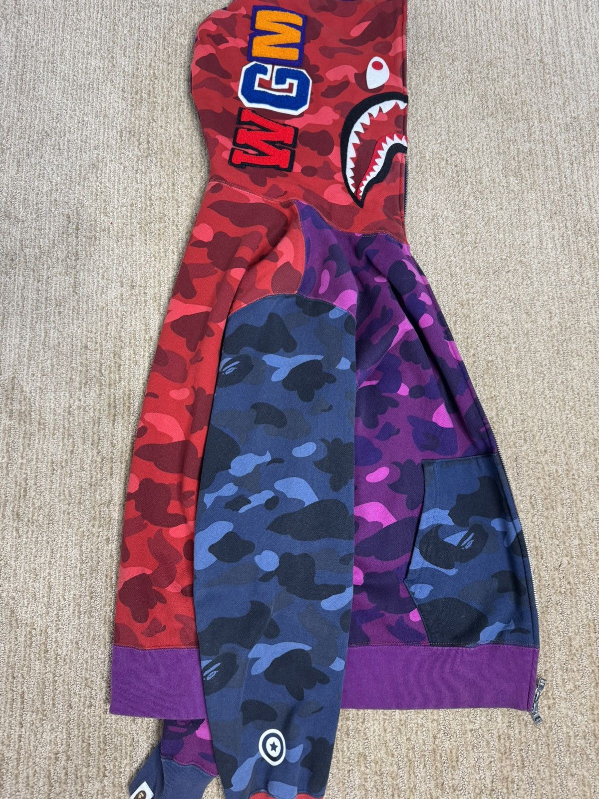 Bape BAPE Color Camo Crazy Shark Full Zip Hoodie Size US XL / EU 56 / 4 - 3 Thumbnail