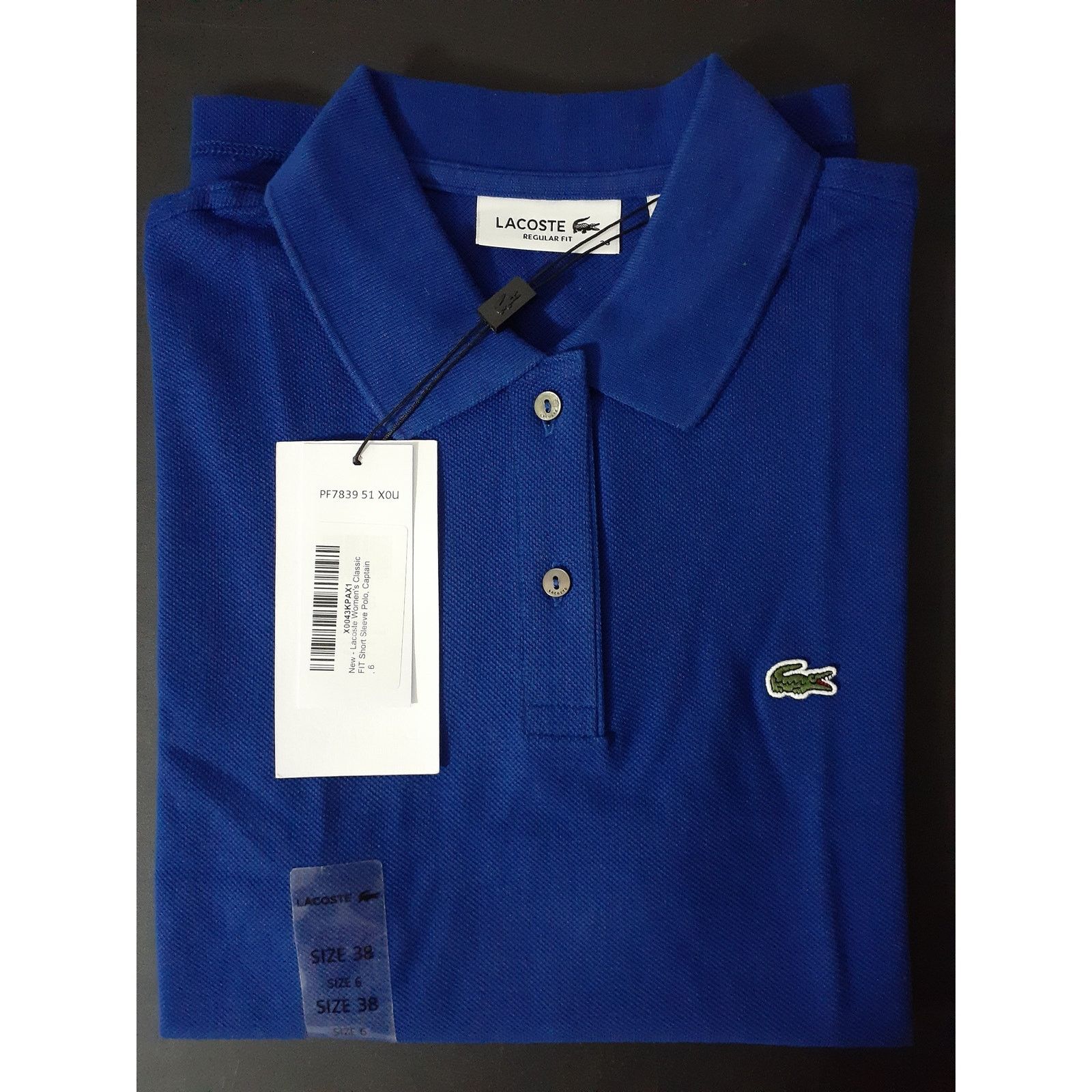 Lacoste Lacoste Women's Regular Fit Short Petit Pique Polo Blue 6 Size M / US 6-8 / IT 42-44 - 1 Preview
