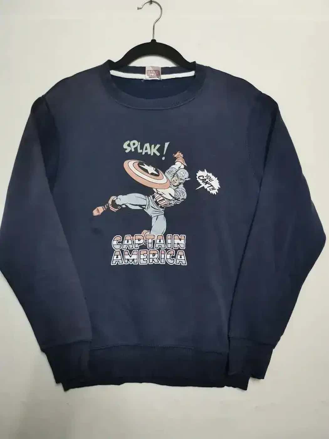 Marvel Comics Vintage Marvel Comics Captain America Big Logo Sweatshirt Size US M / EU 48-50 / 2 - 1 Thumbnail