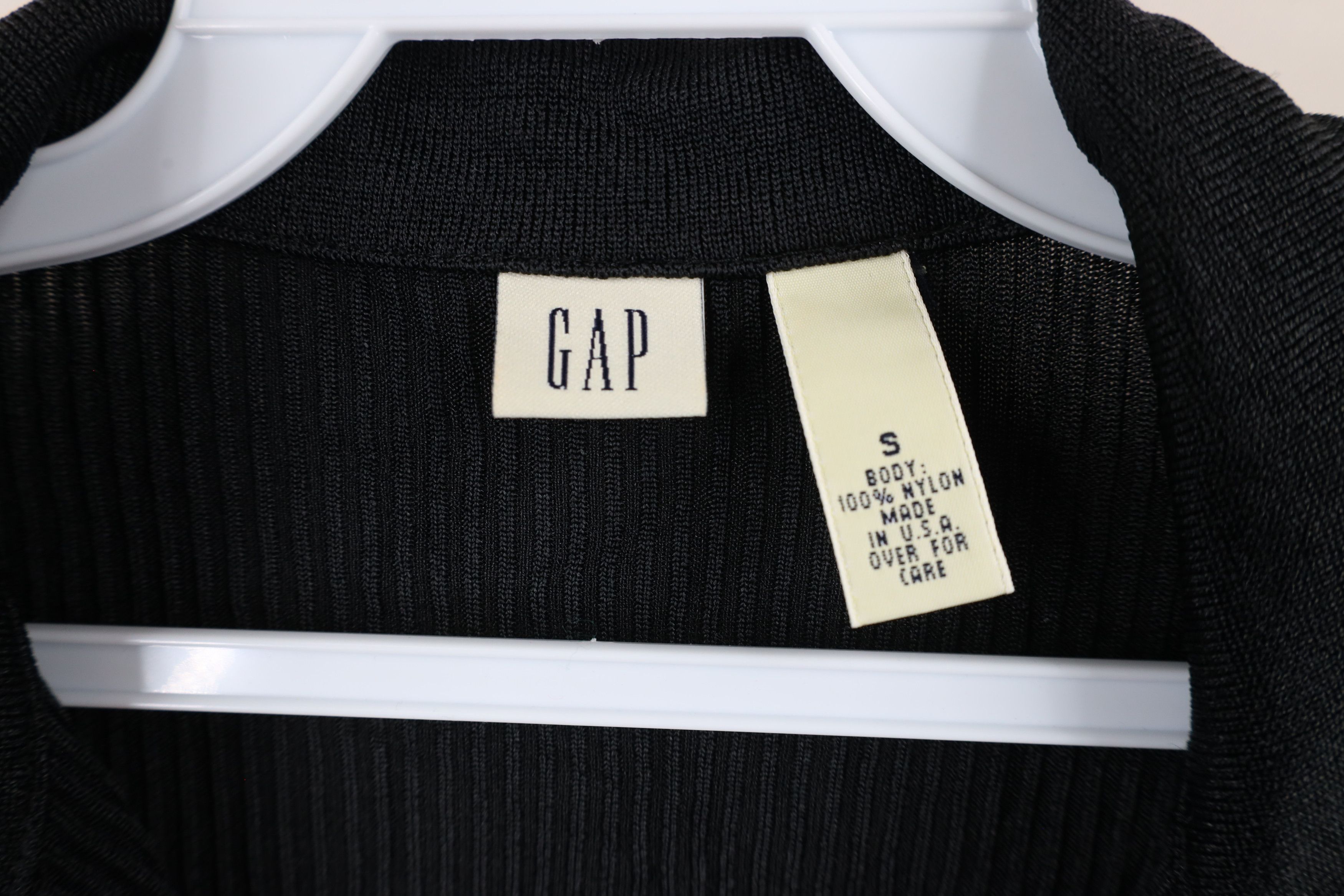 Gap × Vintage Vintage 90s Y2K Gap Cropped Ribbed Knit Collared Polo Black Size S / US 4 / IT 40 - 5 Thumbnail