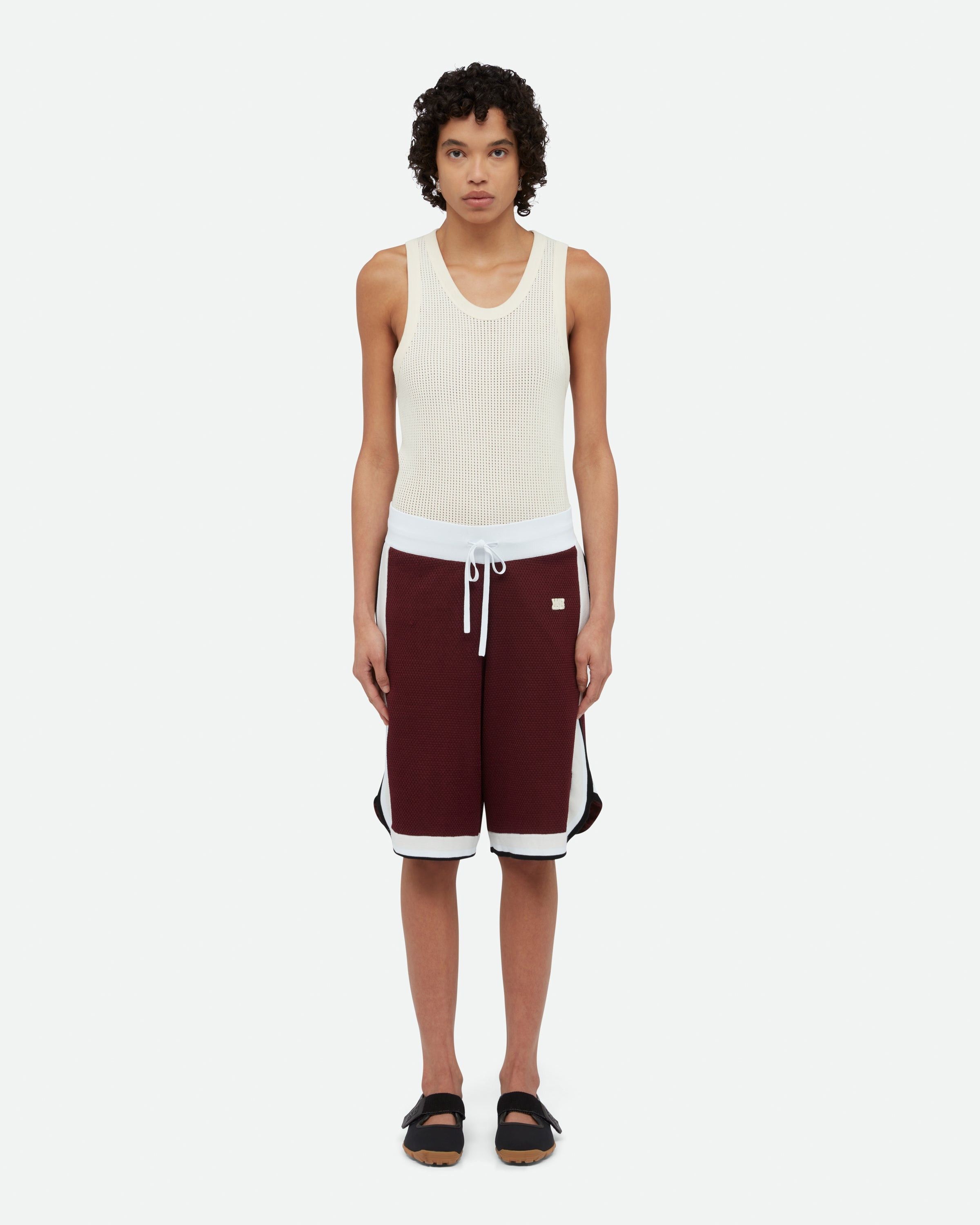 Wales Bonner o1mle0825 Unisex Rio Shorts in Burgundy/White Size US 30 / EU 46 - 5 Thumbnail