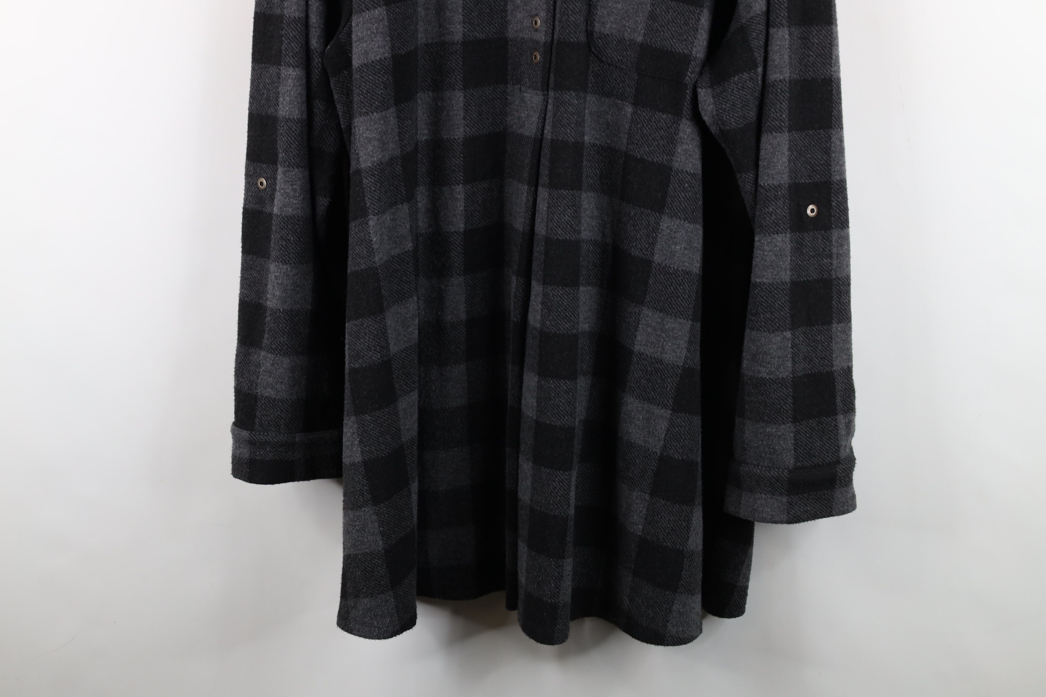 Soft Surroundings Soft Surroundings Collared Fleece Henley Tunic Sweater Plaid Size 3XL / US 20-22 - 3 Thumbnail