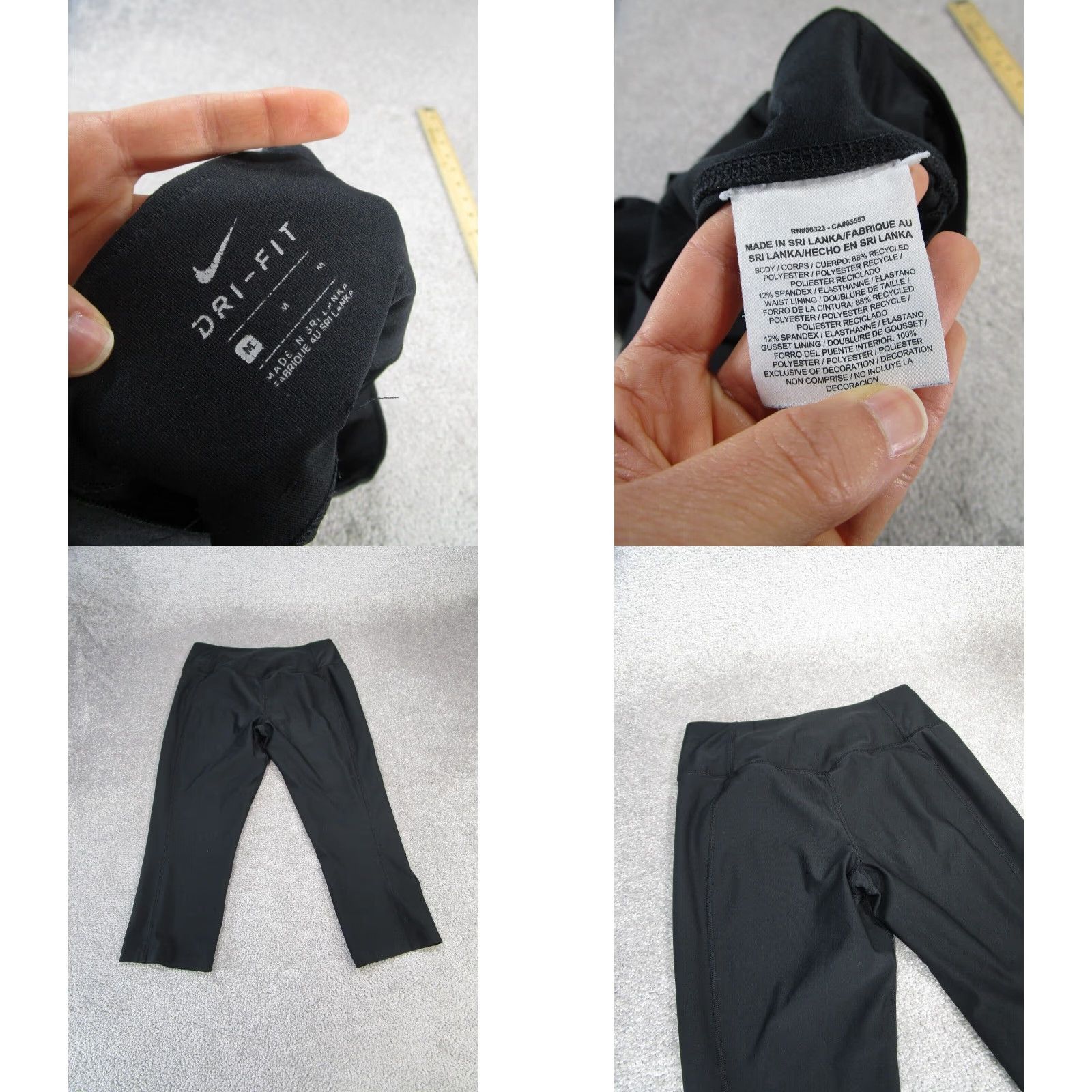 Nike Nike Leggings Womens Medium Extra Large XL Dri Fit Black Compression Crop Training Size 32" / US 10 / IT 46 - 8 Thumbnail