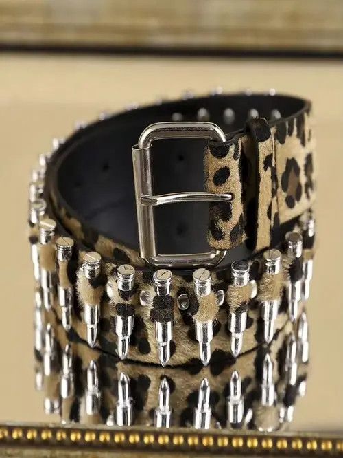 Other 100 cmLeopard print bullet PU Leather belt Size ONE SIZE - 5 Thumbnail