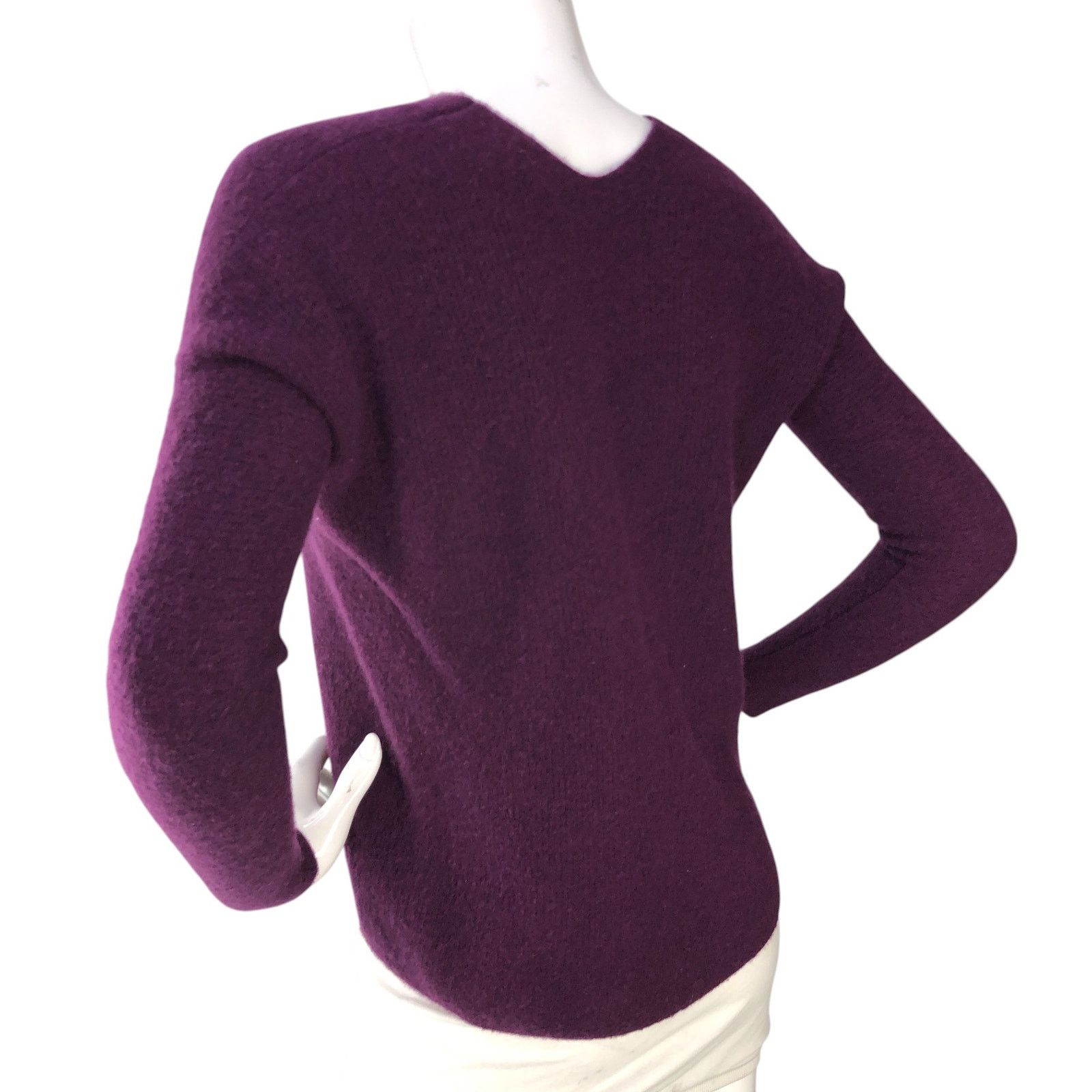 Vince Vince Sz S Sweater Double V Neck Wool Cashmere Blend Purple Size S / US 4 / IT 40 - 6 Thumbnail