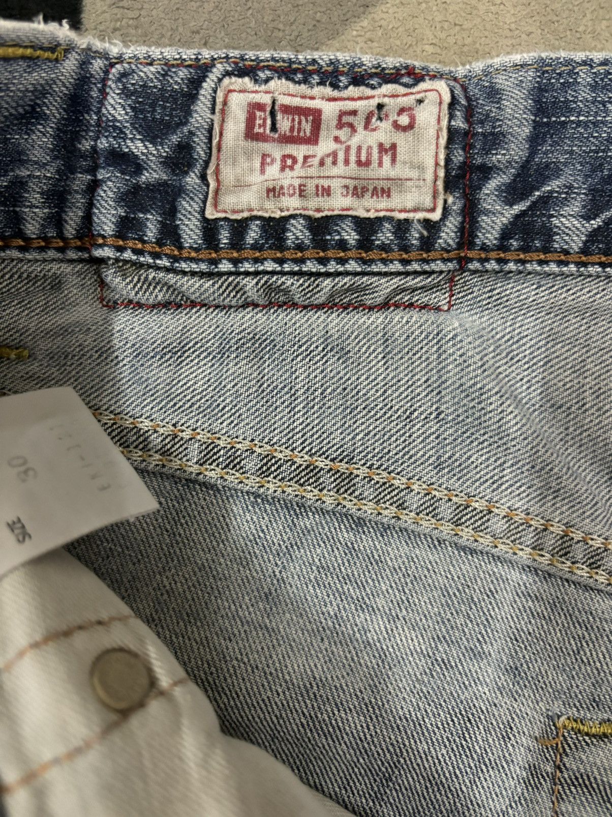 Edwin Vintage Edwin 503 Premium Blue Wash Distressed Grunge Jeans Size US 30 / EU 46 - 20 Thumbnail
