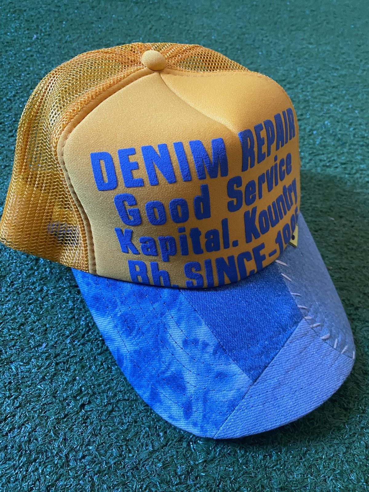 image of Kapital Trucker Hat in Yellow, Men's