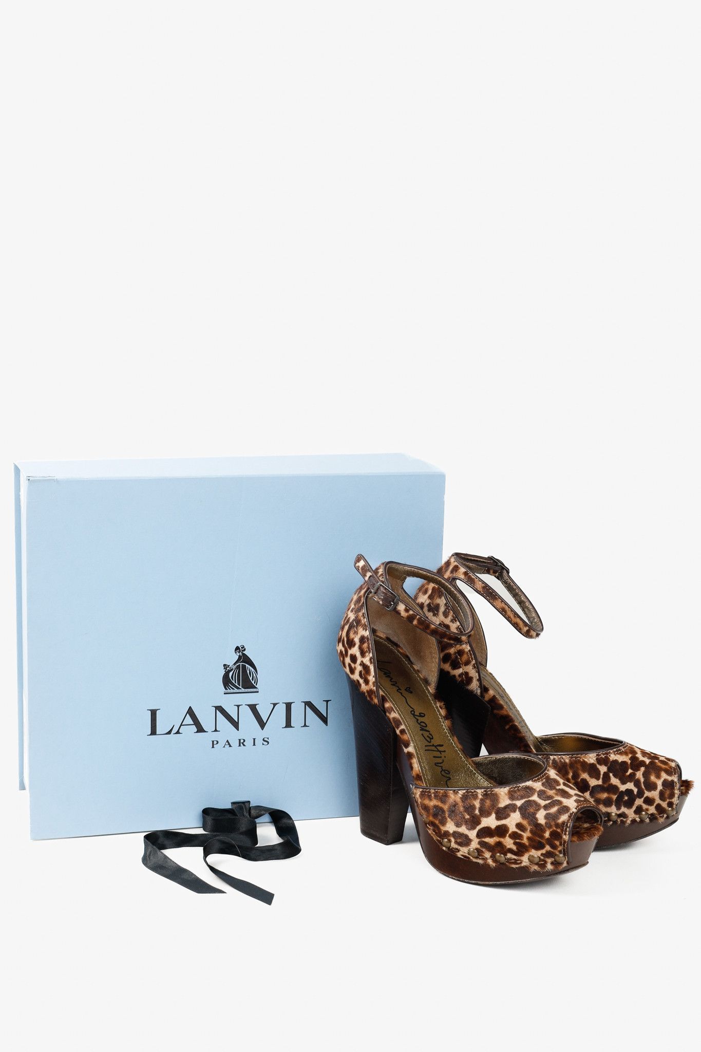 Lanvin Lanvin AW/13 Brown Leopard Pony Hair Platform Heels Size US 7 / IT 37 - 11 Thumbnail