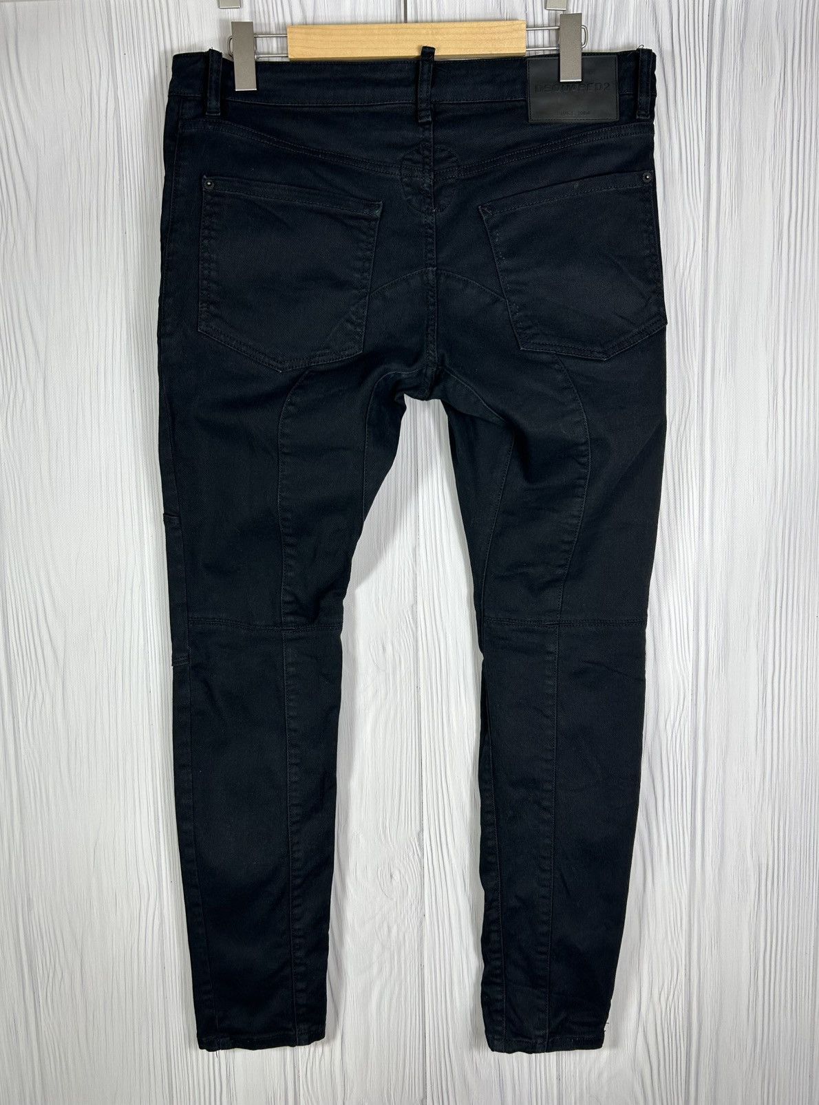 Dsquared2 DSQUARED2 Black Slim Jean Size 50 Biker Style Zip Details Size US 34 / EU 50 - 7 Thumbnail