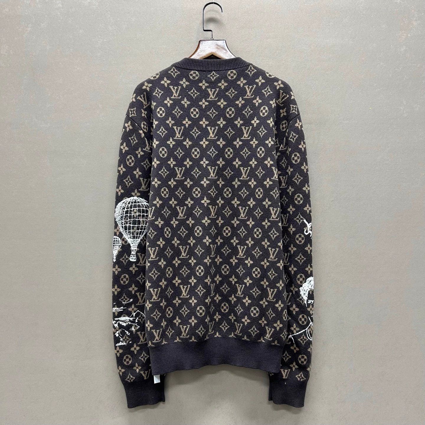 Louis Vuitton LV 24ss Brown Embroidered Graffiti Monogram Boxy Knit S Size US S / EU 44-46 / 1 - 2 Thumbnail
