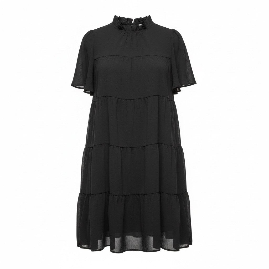 Shein SHEIN Women’s US 8 Black Ruffle Dress Short Sleeve Mini Size M / US 6-8 / IT 42-44 - 1 Thumbnail