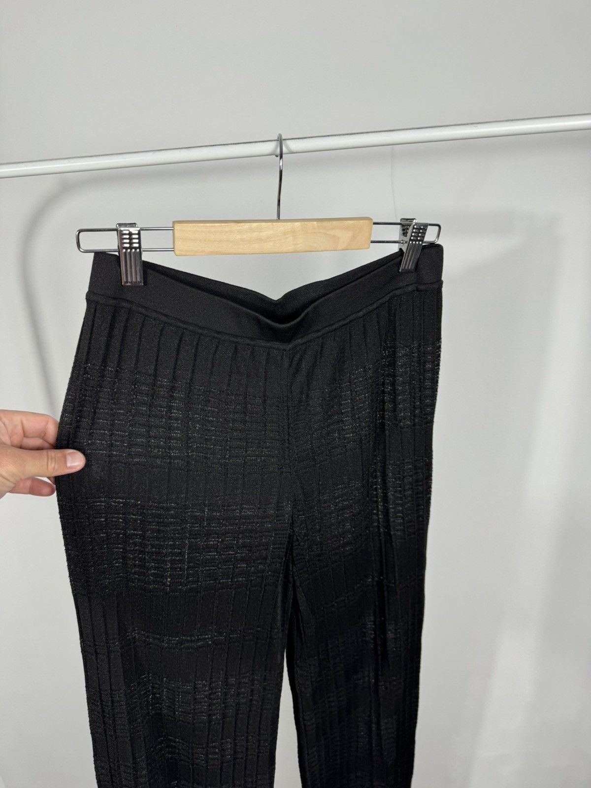 Other Falconeri Black Pleated Wide Leg Pants Shiny Knit Trousers S Size 28" / US 6 / IT 42 - 9 Thumbnail