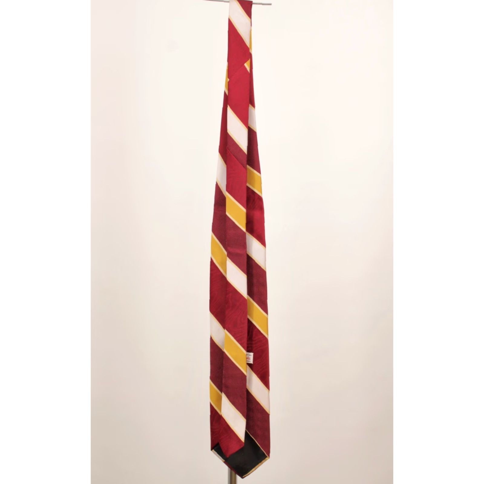 Vintage VTG 1970s James Davis NOS Necktie - Dark Red & Grey Striped Polyester Tie Mens, 58" L, 4" W, Great Unworn Vintage Condition, 70s Tie Size ONE SIZE - 7 Thumbnail