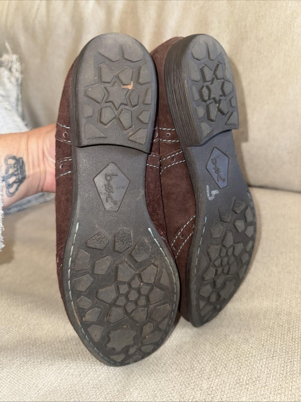 Born Born Suzette Wingtips Brown Suede Oxford Flat Blue Stitching Size US 8 / IT 38 - 7 Thumbnail