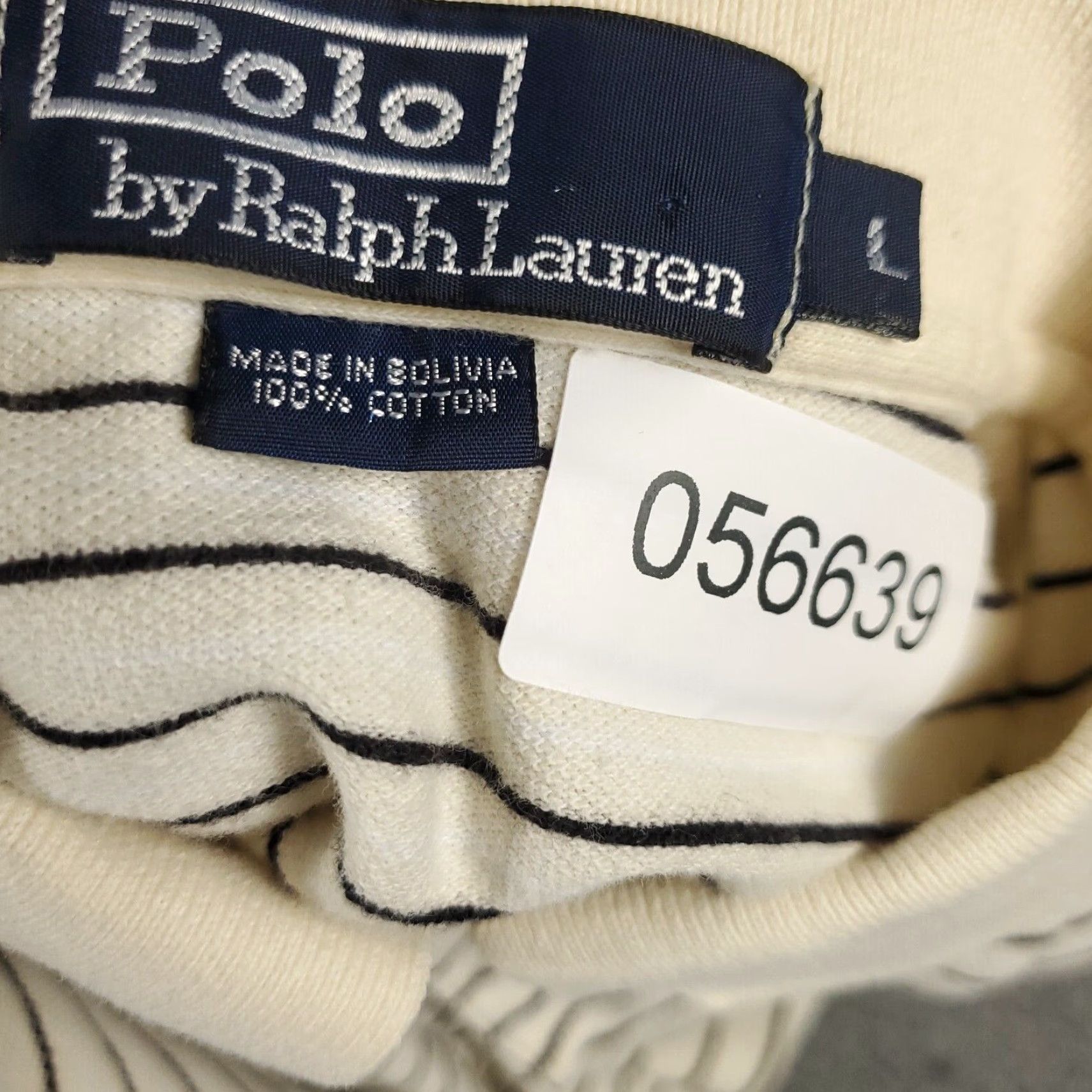 Ralph Lauren VINTAGE Ralph Lauren Polo Shirt Mens Large Beige Striped Pony Casual Short Sleeve Adult Large Beige Polo Mens Size US L / EU 52-54 / 3 - 8 Thumbnail