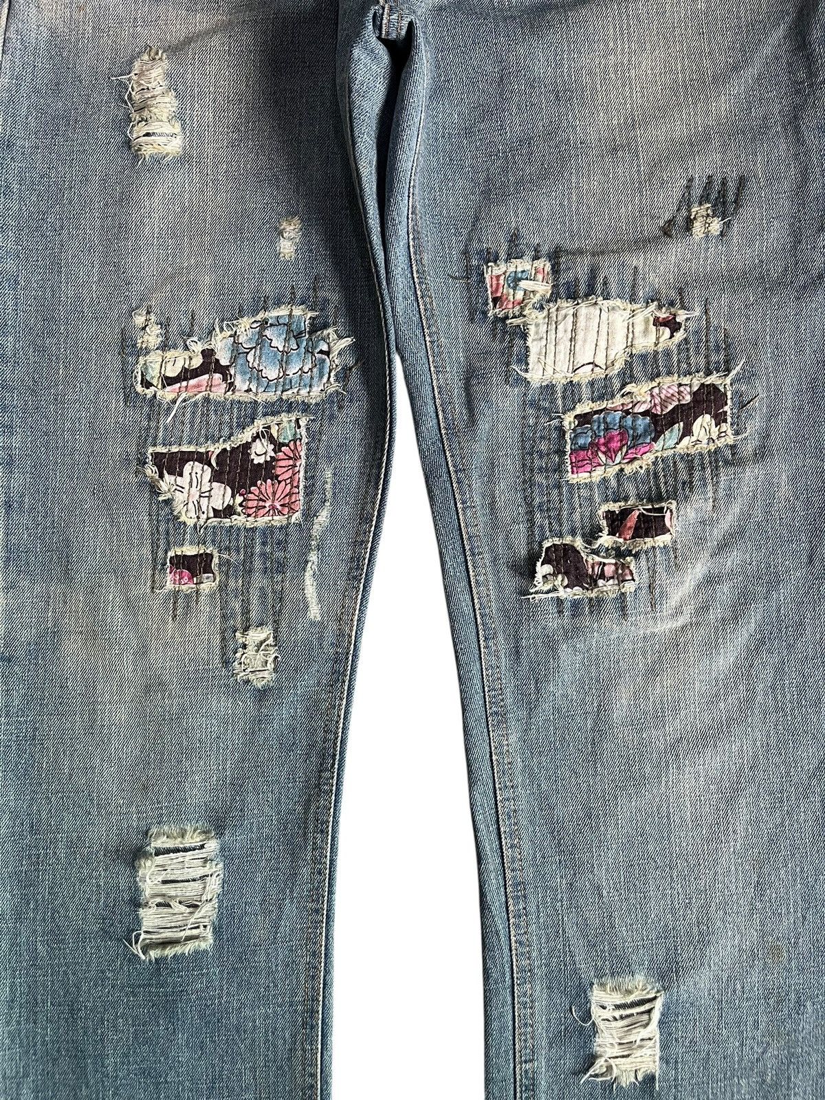 Kapital Vintage Japanese Brand Mud Wash Boro Sashiko Jeans Size 31" - 3 Thumbnail