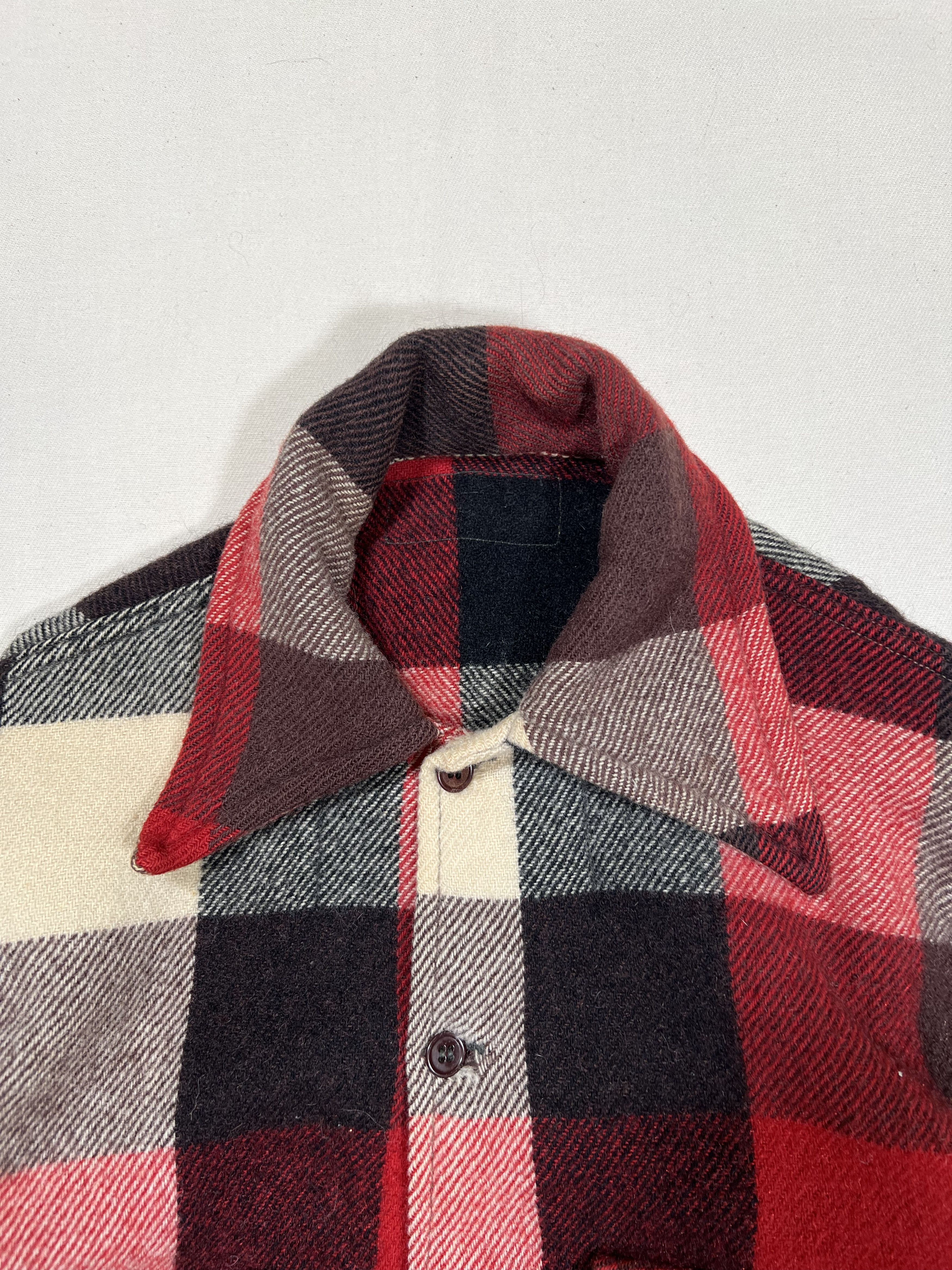 Vintage True VTG 1970's Heavy Wool Plaid Flannel Shirt Size US M / EU 48-50 / 2 - 4 Thumbnail