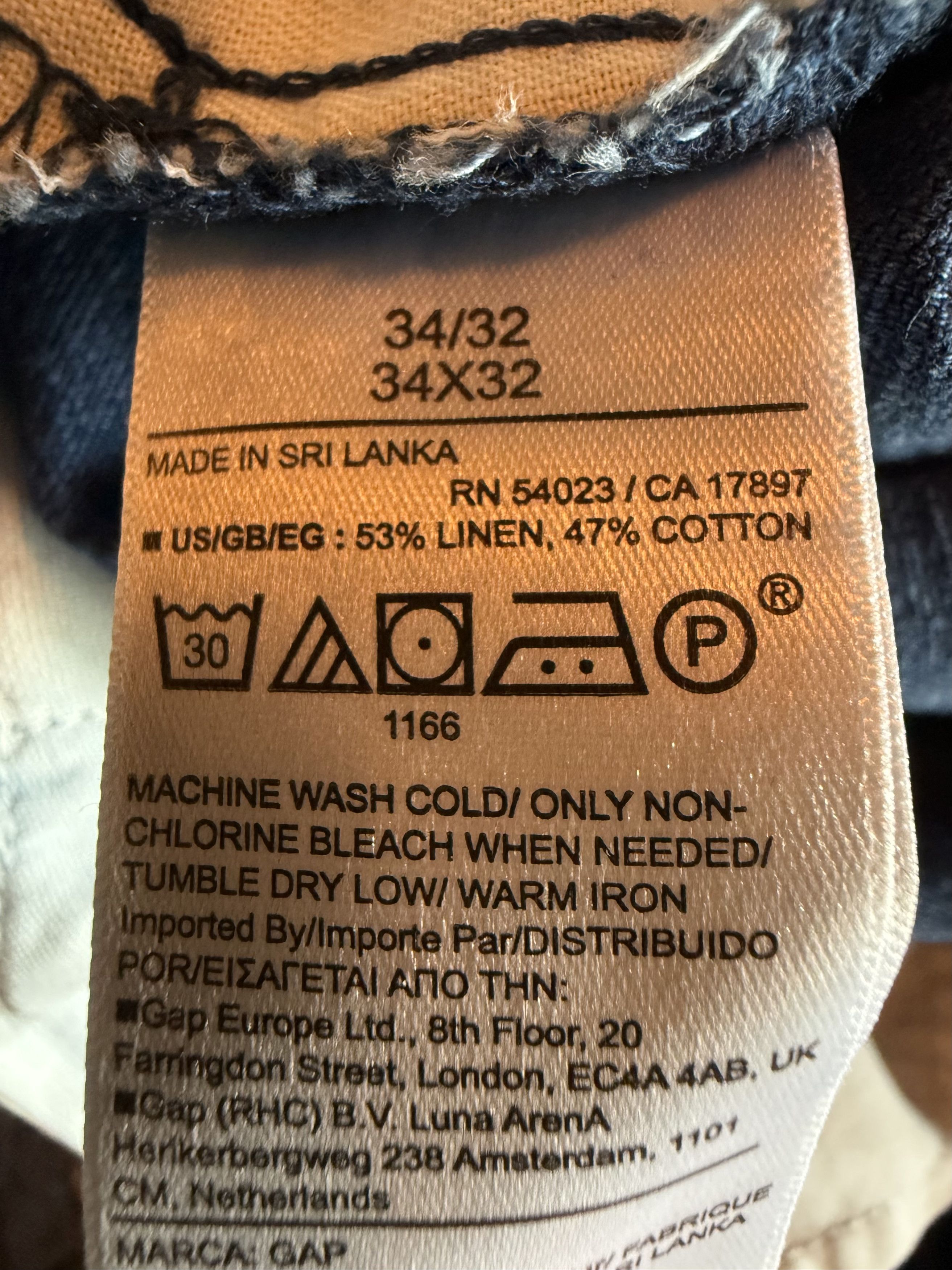 Gap Gap Linen Blend Indigo Pants, Men's 34x32, NWT Size US 34 / EU 50 - 6 Thumbnail