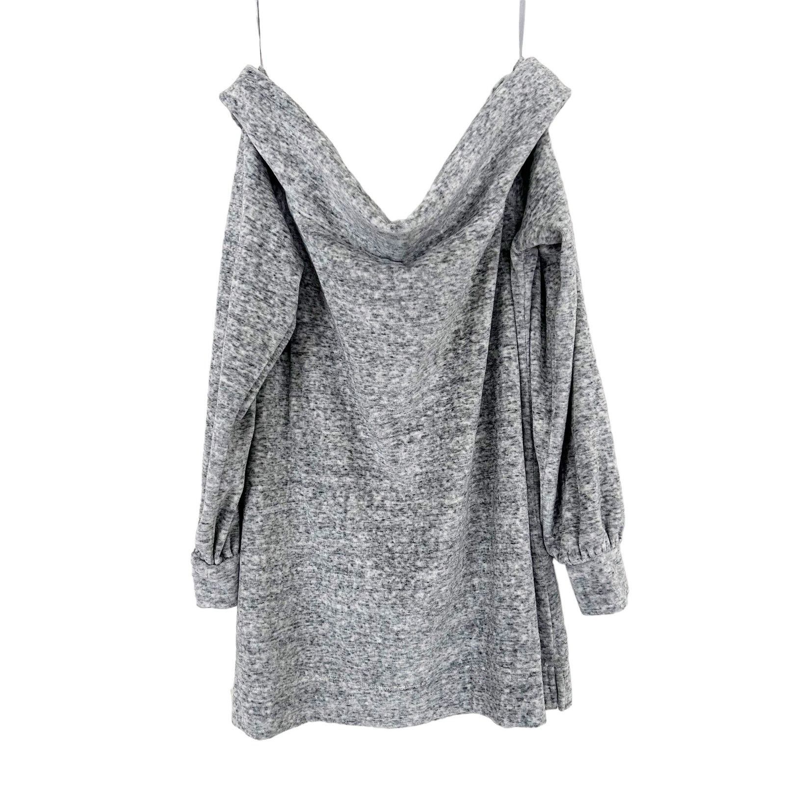 Loft Loft Gray Velour Off The Shoulder Sweater Sz M Size M / US 6-8 / IT 42-44 - 4 Thumbnail