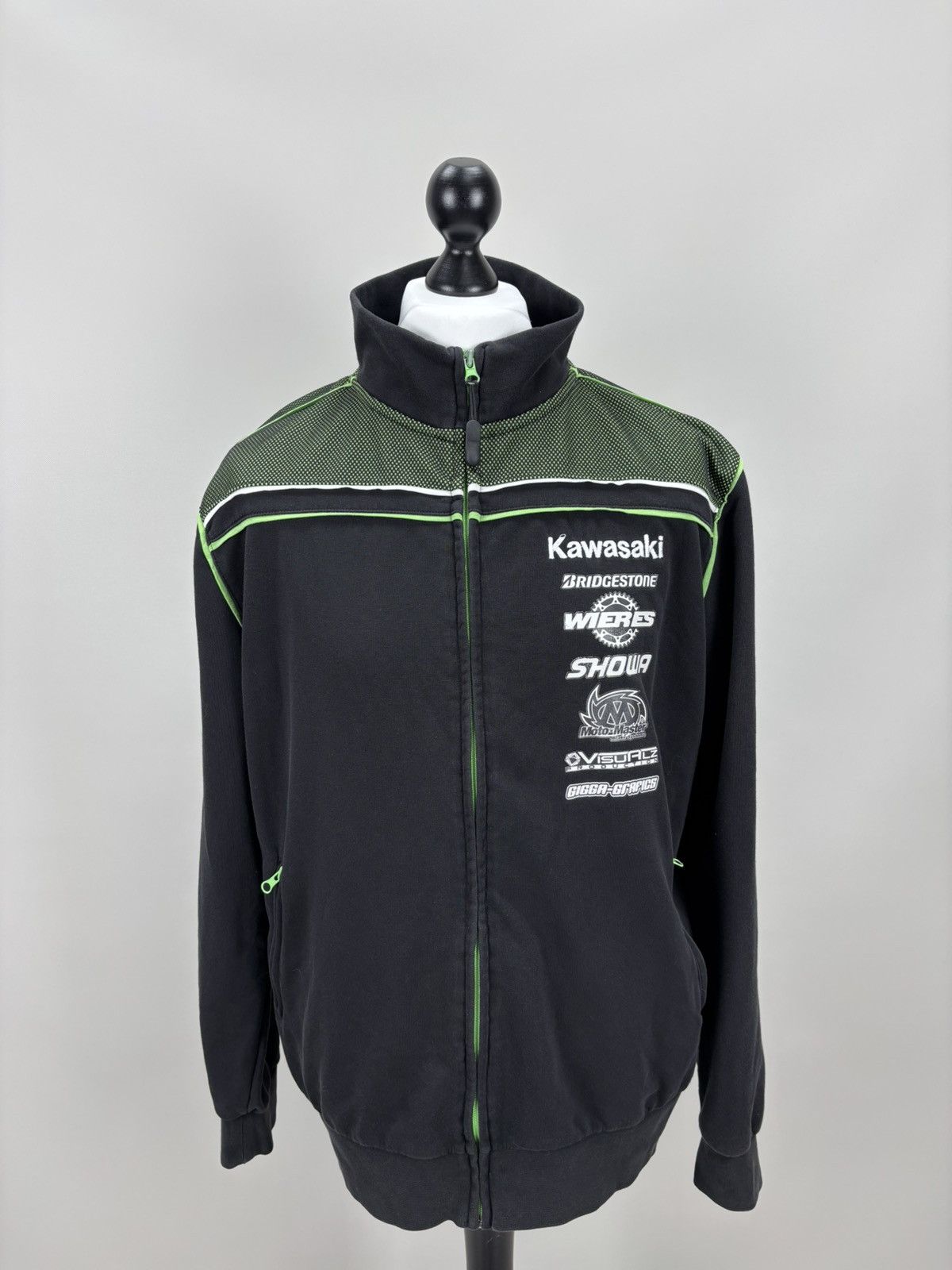 Other Mens sweatshirt full zip Kawasaki Size XXL Color Black/Green Size US XXL / EU 58 / 5 - 2 Thumbnail