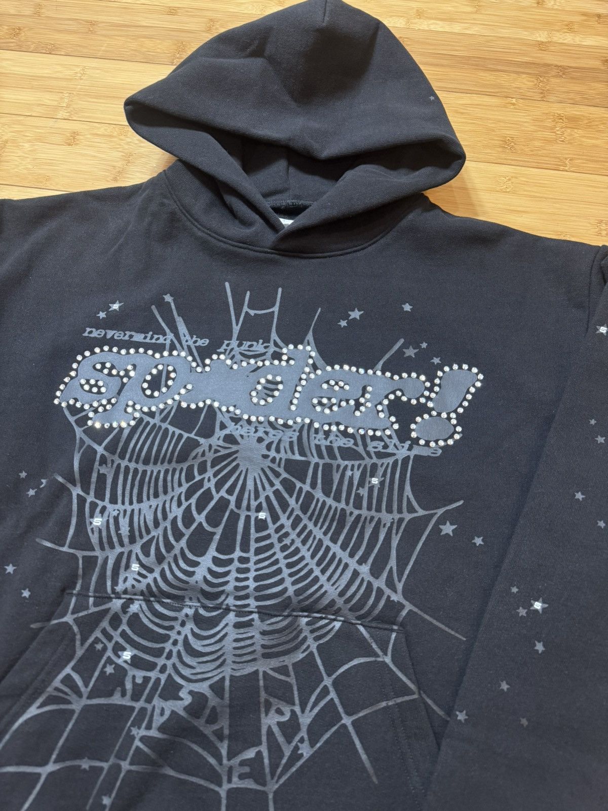 Sp5der SP5DER RHINESTONE PUNK V2 HOODIE BLACK - SIZE L Size US L / EU 52-54 / 3 - 2 Thumbnail