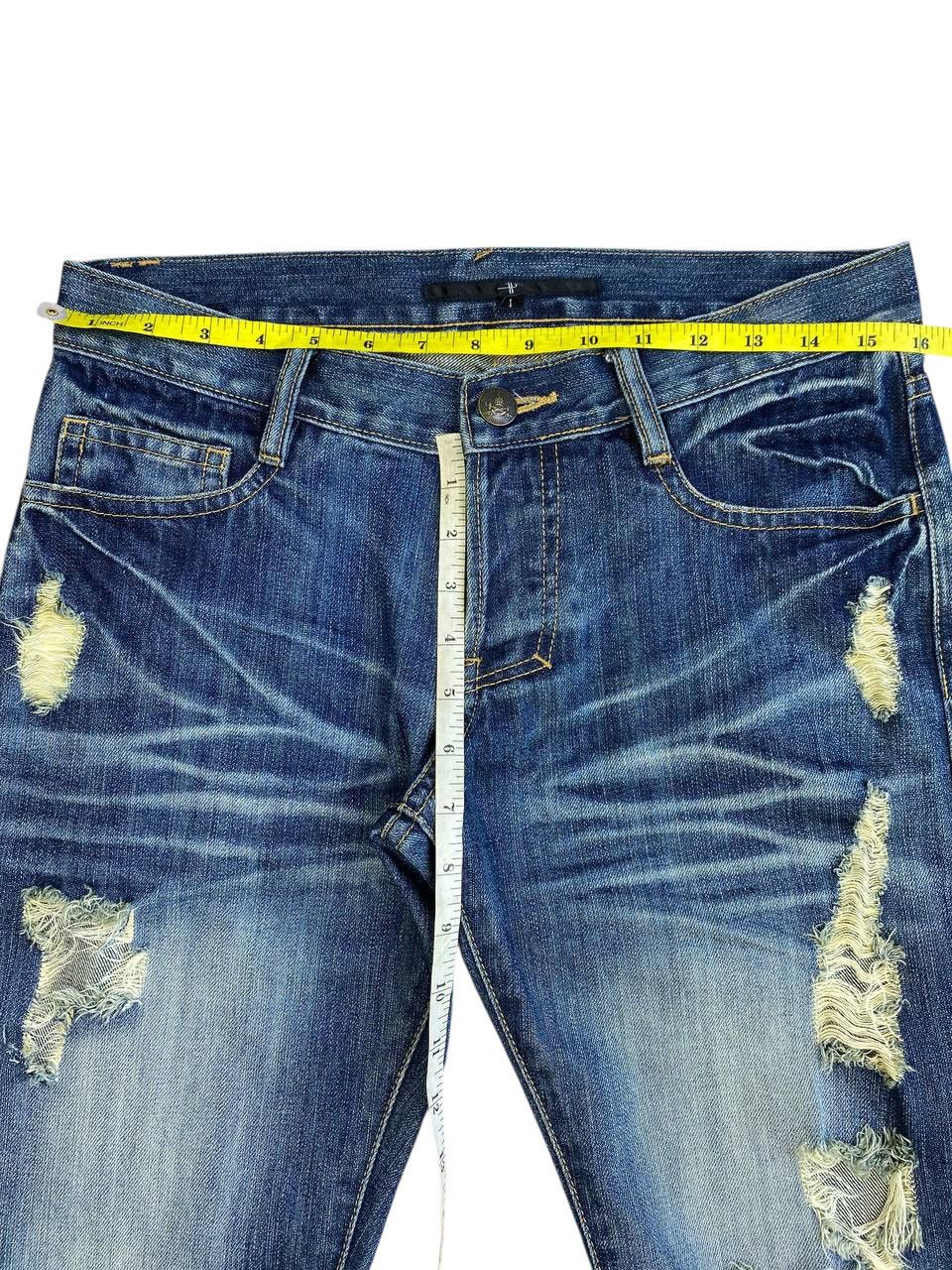 Japanese Brand 2000’s Y2K NO ID Thrashed Slim Straight Denim Size US 32 / EU 48 - 7 Thumbnail