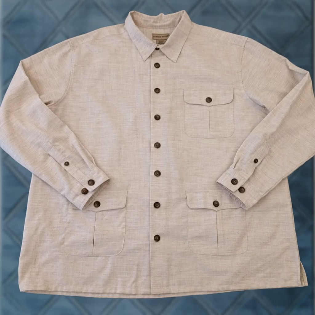 Vintage Scandia Woods Mens 2XL Beige Heather Long Sleeve Button Up Pockets - 2XL Size US XXL / EU 58 / 5 - 1 Thumbnail