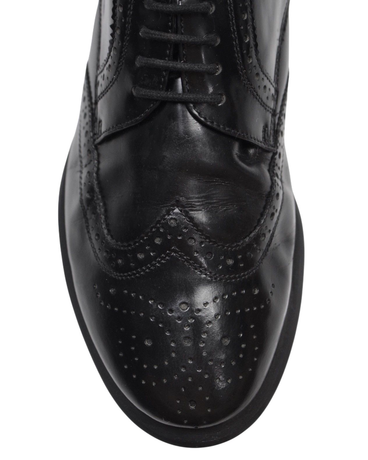 Prada 2010S PRADA MILANO BLACK WINGTIP BROGUE SHOES Size US 7 / EU 40 - 11 Thumbnail