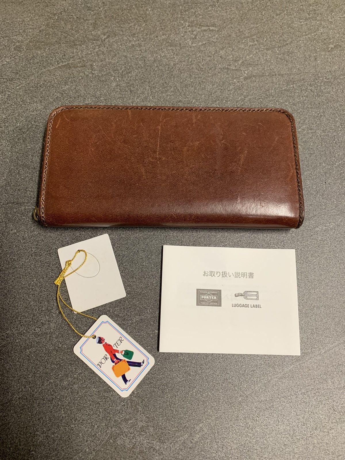 Japanese Brand × Leather × Porter RARE Porter Leather Zipper Wallet Size ONE SIZE - 2 Thumbnail