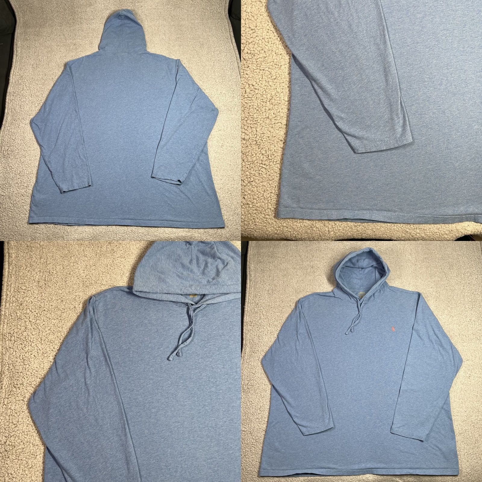 Polo Ralph Lauren Polo Ralph Lauren Hoodie Mens 4XL Blue Lightweight Pullover Sweatshirt Size US XXL / EU 58 / 5 - 8 Thumbnail
