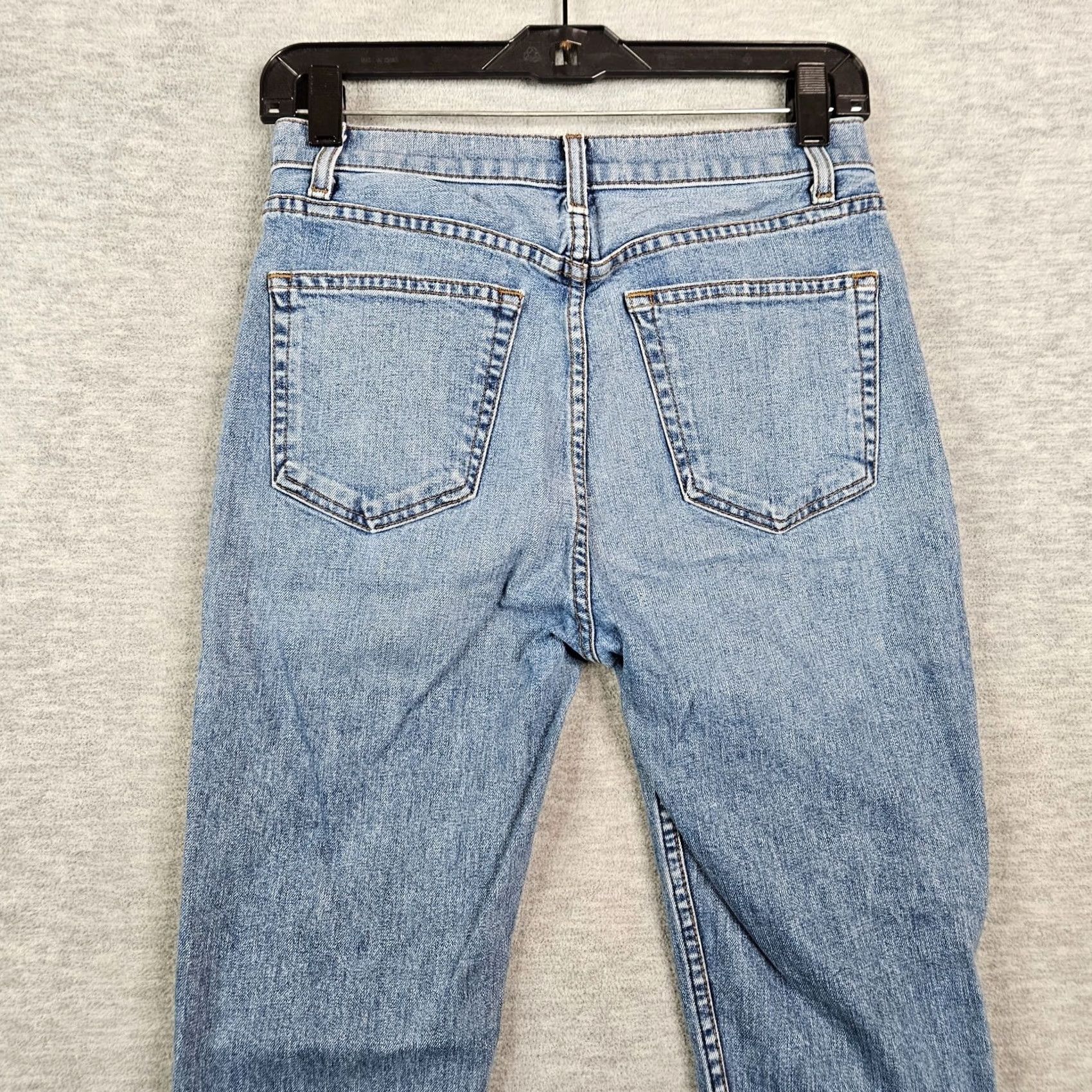 Reformation Reformation Serena High Skinny Wash Melbourne Destroyed Blue Jeans Size 27 - Denim, 5-Pocket, Button Fly, Regular Fit, Womens, Blue, Medium Wash Size 27" / US 4 / IT 40 - 3 Thumbnail