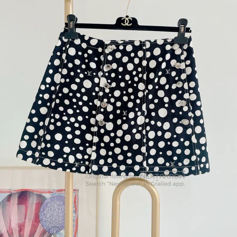 Louis Vuitton Louis Vuitton Yayoi Kusama signature polka-dot denim skirt Size 37" - 1 Thumbnail