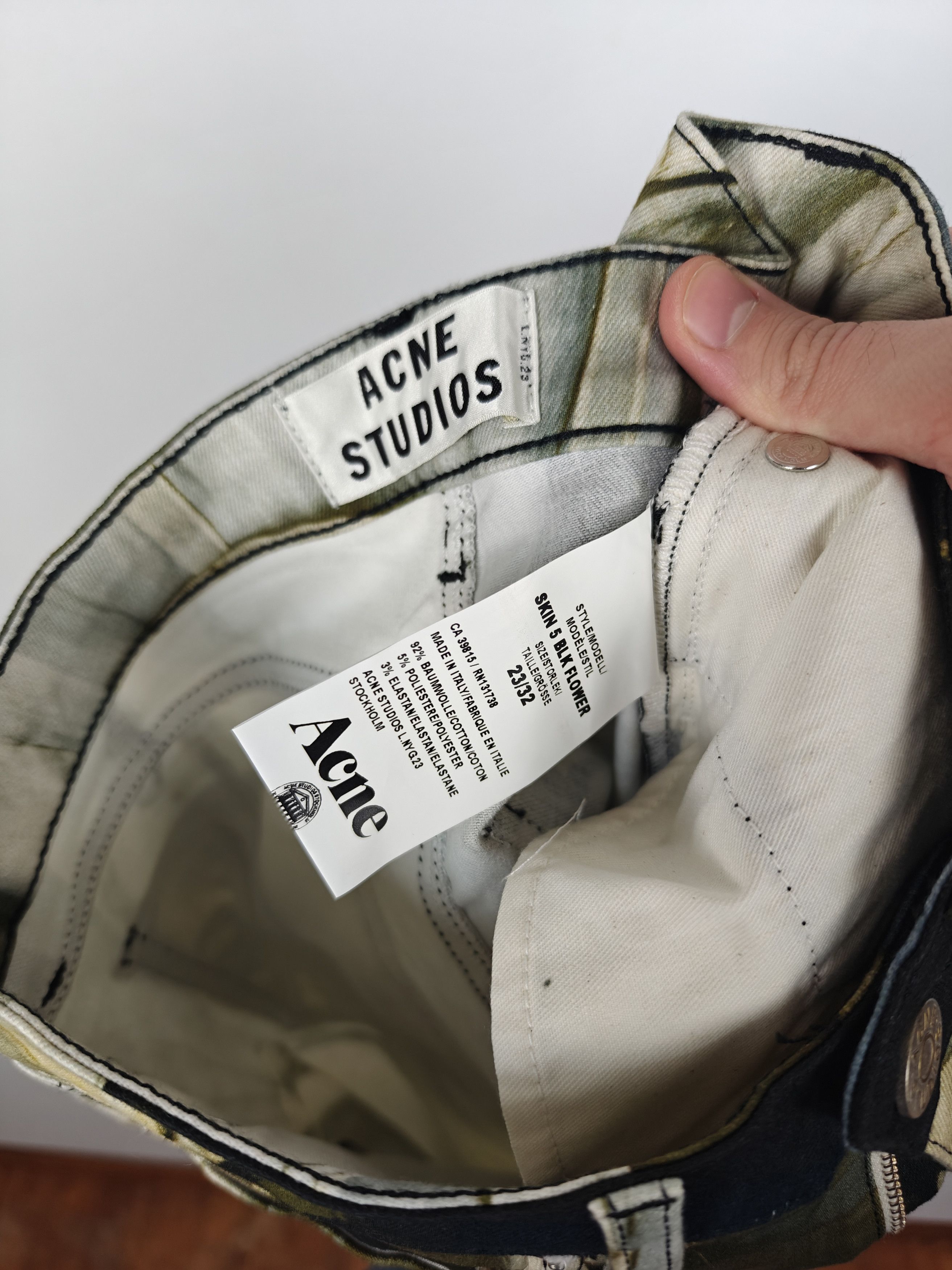 Acne Studios Acne Studios Jeans Pants Skin 5 Blk Flower size 23x32 Size 23" - 8 Thumbnail