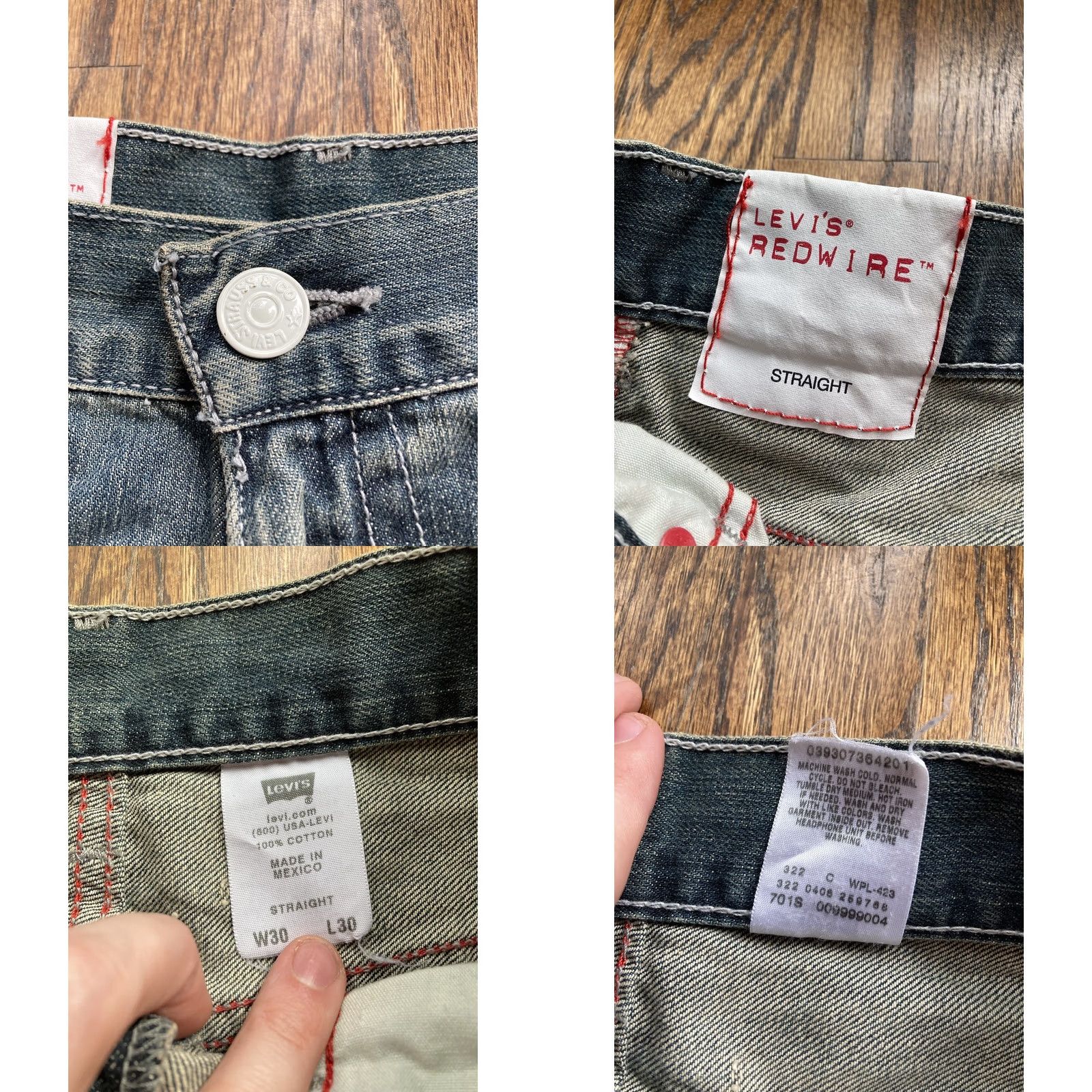 Levi's VINTAGE Levi's Jeans Mens 30x30 BLUE Straight 5-Pocket Denim Cotton 30 in Inseam Mens Size US 30 / EU 46 - 8 Thumbnail