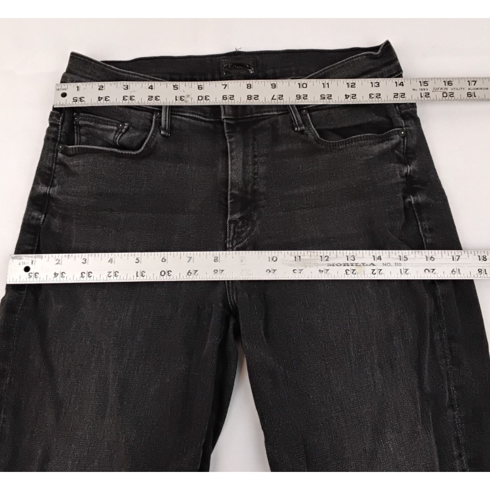 MOTHER Mother The Weekender Fray Jean Women's 28x30 Black Dark Wash Size 28" / US 6 / IT 42 - 11 Thumbnail