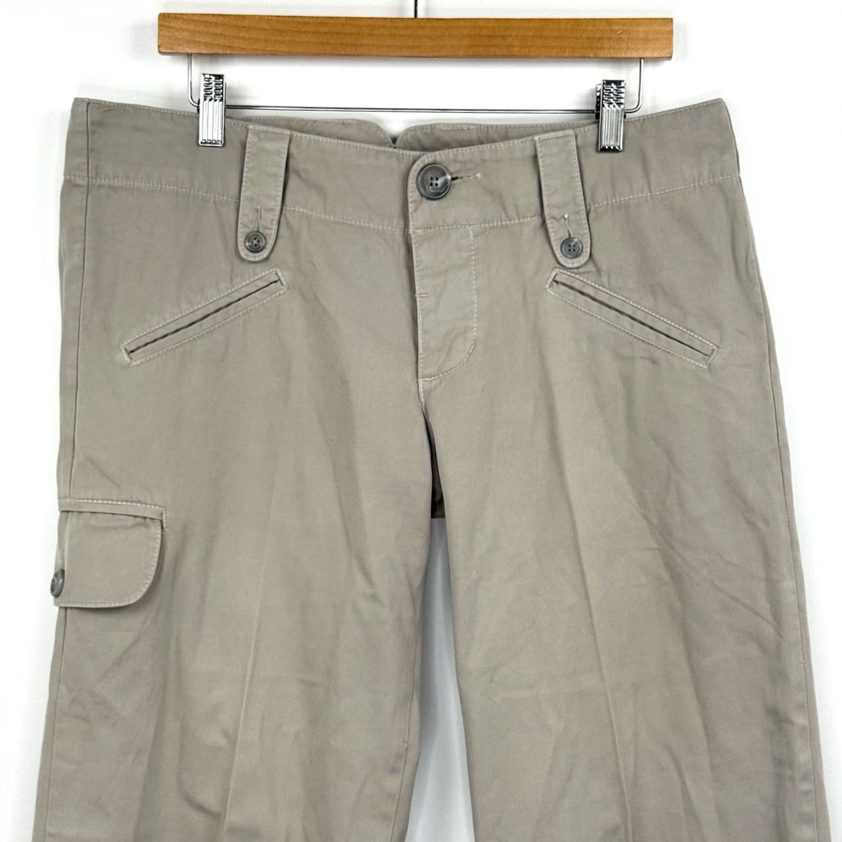 James Perse VINTAGE Standard James Perse Pants Womens 29 Low Rise Cargo Beige 35x31 Wide Leg Size 29" - 2 Thumbnail