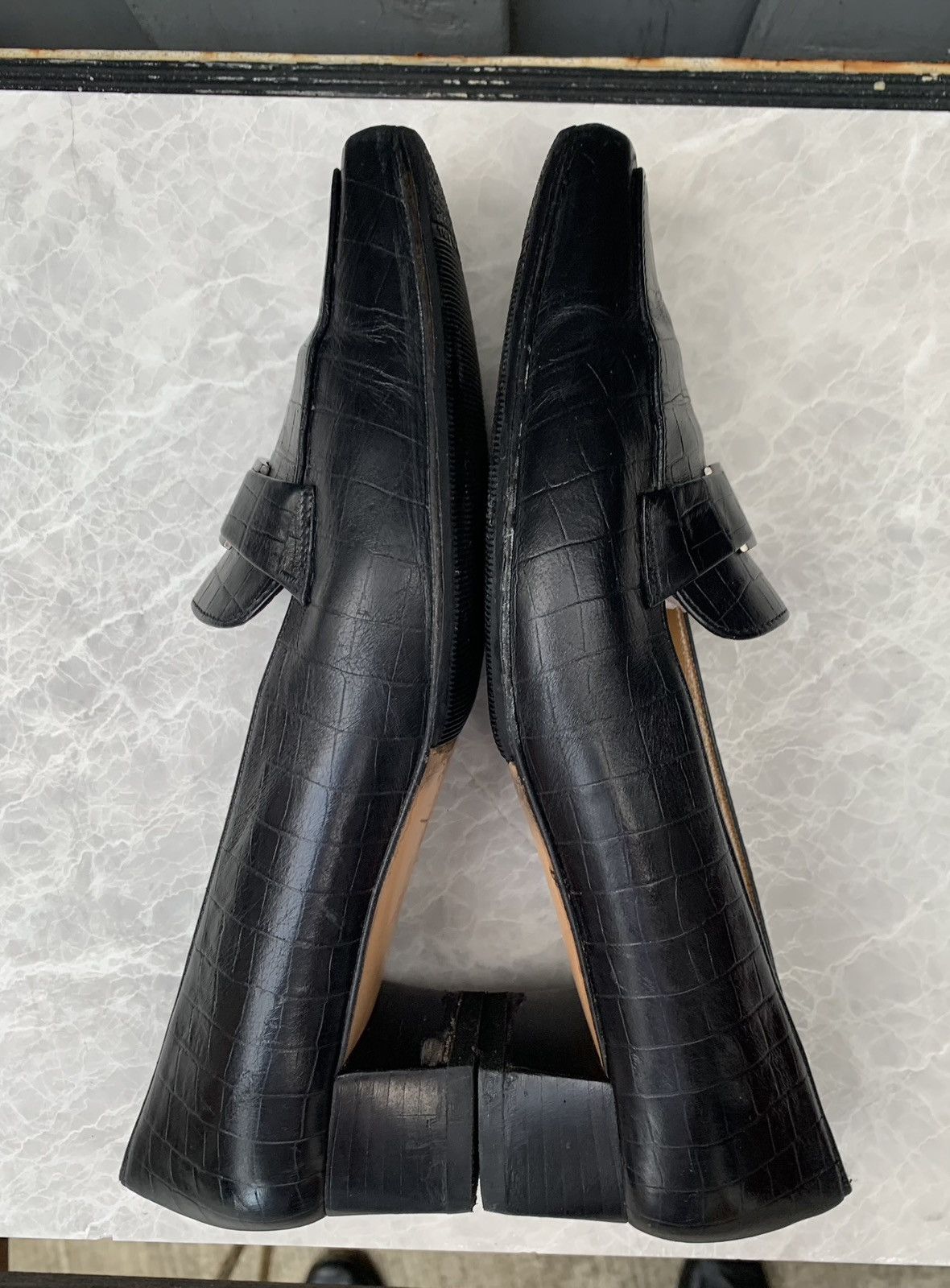 Salvatore Ferragamo × Vintage Vintage Salvatore Ferragamo Boutique Croc Leather Square Toe Size US 6.5 / IT 36.5 - 11 Thumbnail