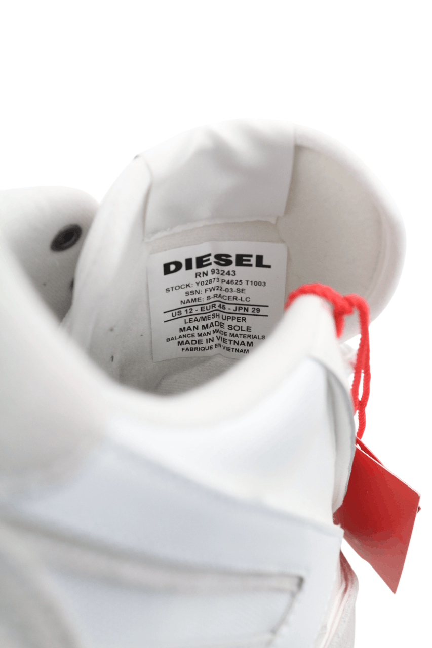Diesel S-RACER-LC EU45 White Suede Leather 40569 Size US 12 / EU 45 - 12 Thumbnail