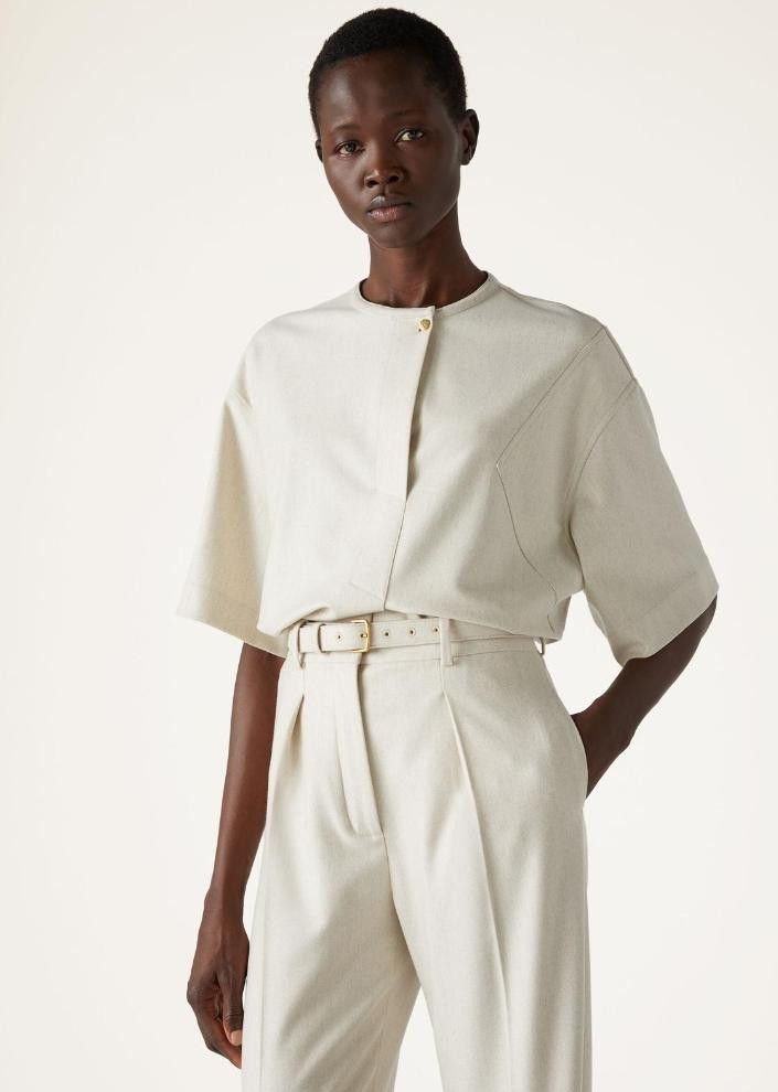 Loro Piana o1srvl11e0526 FAO4165 Adriana Shirt in Off-White Size L / US 10 / IT 46 - 7 Thumbnail