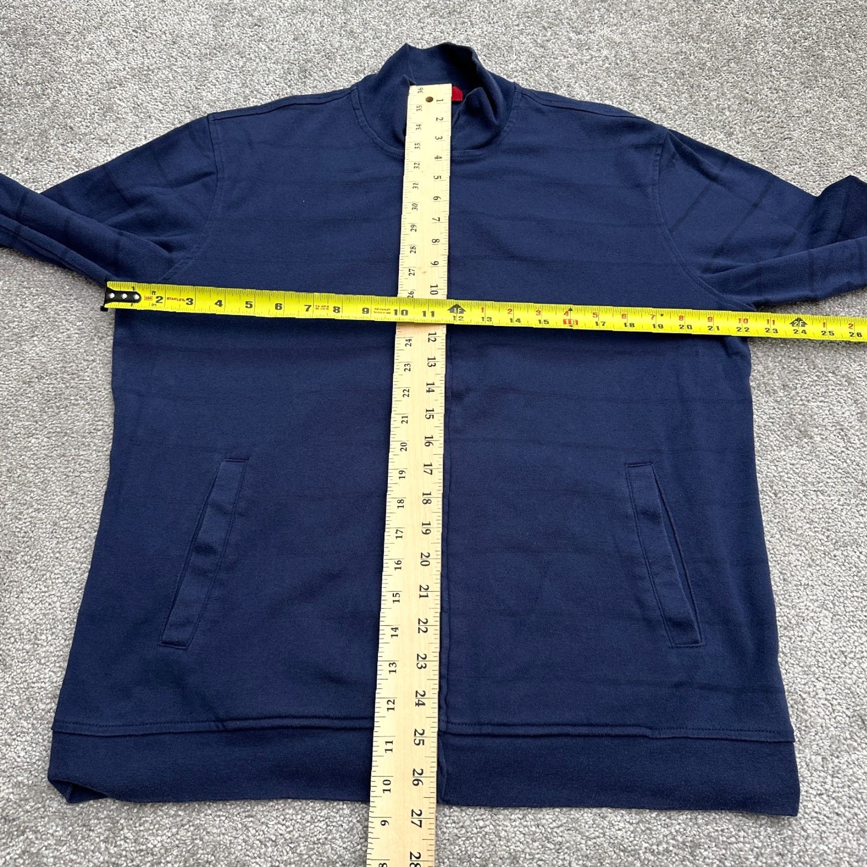 Alfani Alfani Slim Fit Full Zip Sweatshirt Men Large Navy Blue Mock Neck Casual Outdoor Size US L / EU 52-54 / 3 - 6 Thumbnail