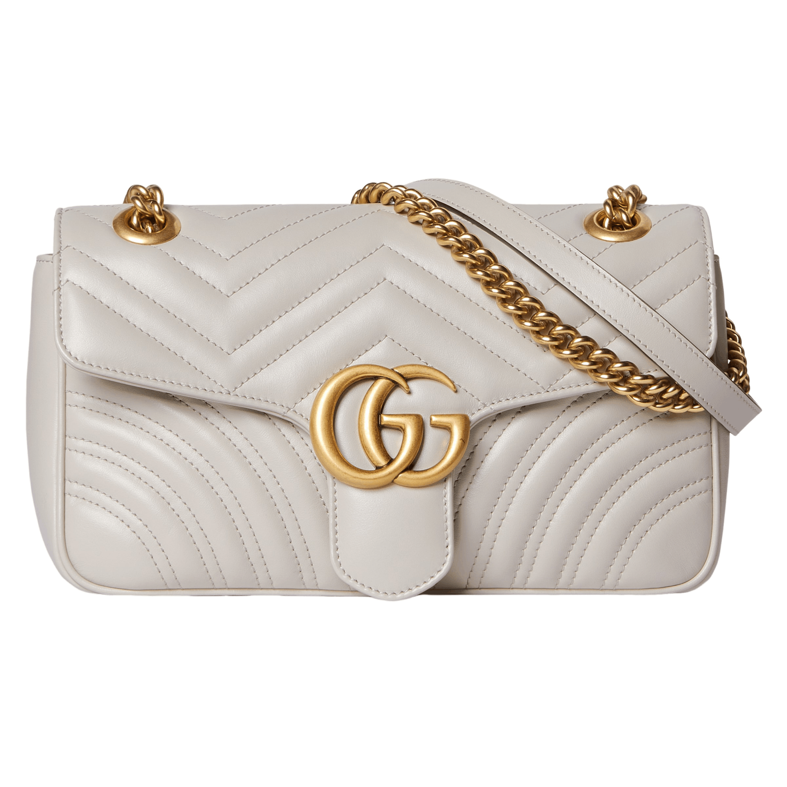 Gucci Gucci Marmont Light Grey Leather Shoulder Bag Authentic Size ONE SIZE - 1 Thumbnail