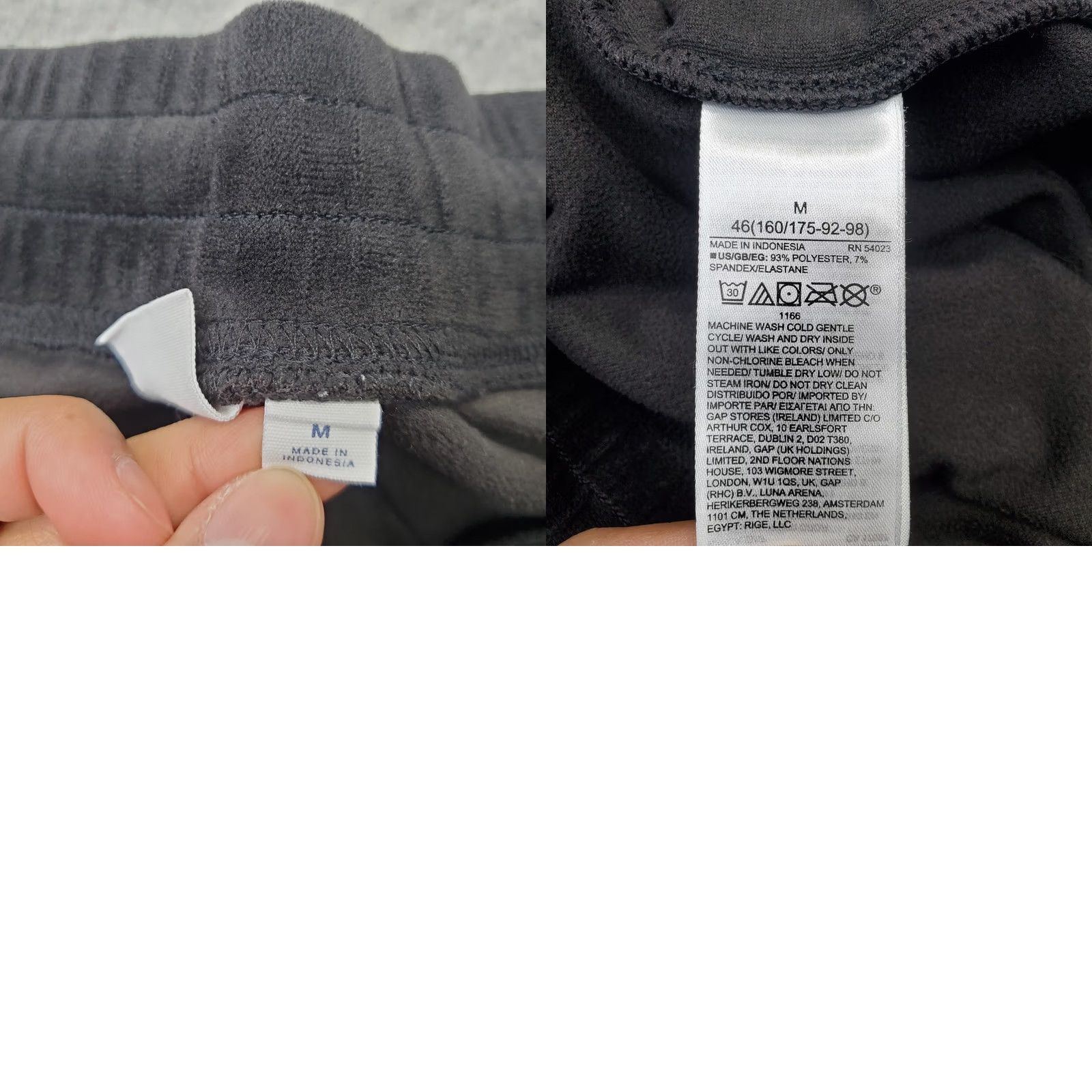 Gap Gap Velour Pants Women M Black Athletic Drawstring Tapered Leg Pockets Lined Sweatpants Regular Inseam 26.25" Size: Womens Size M Size 32" / US 10 / IT 46 - 8 Thumbnail