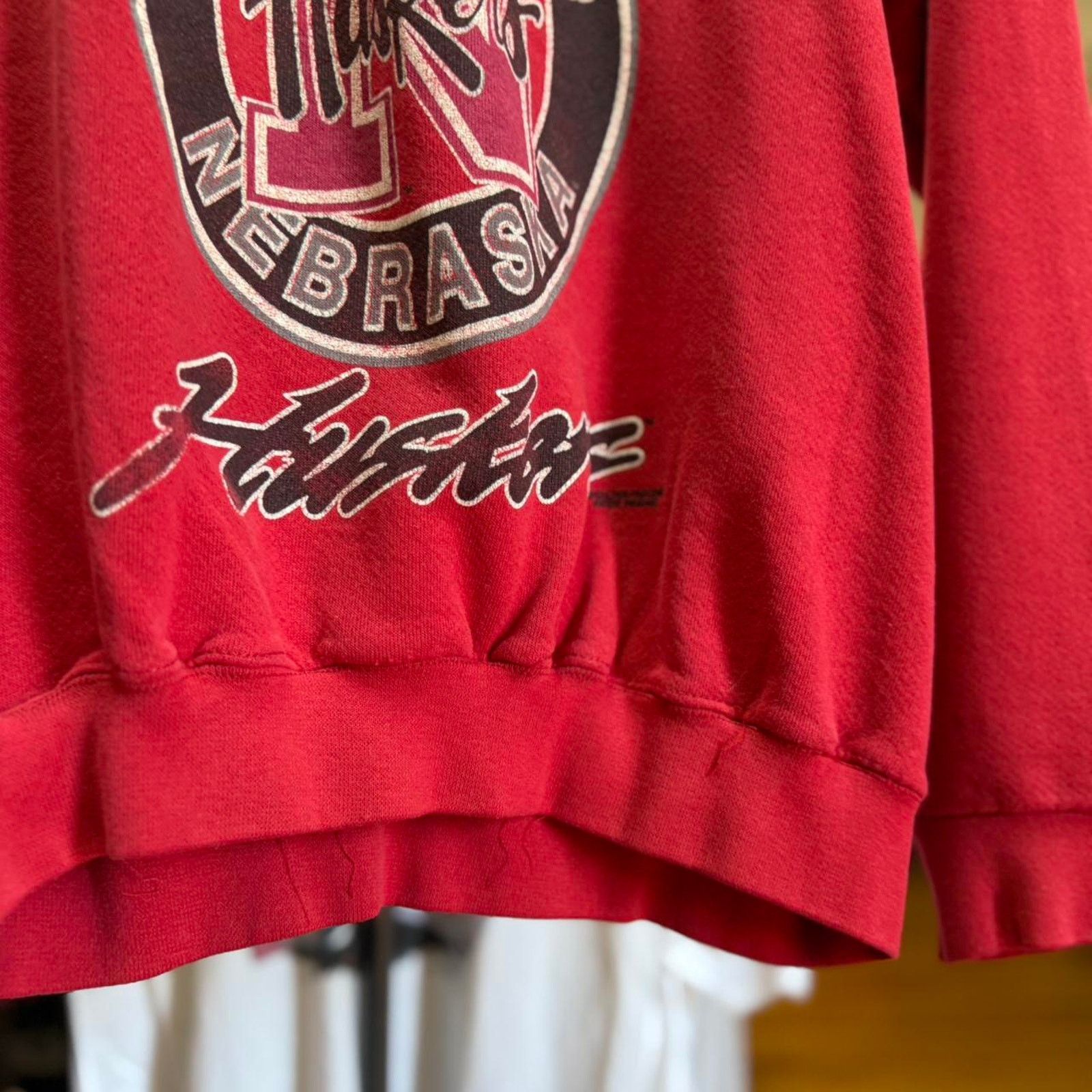Vintage 90s Nebraska Huskers Spell Out Puff Print Crewneck