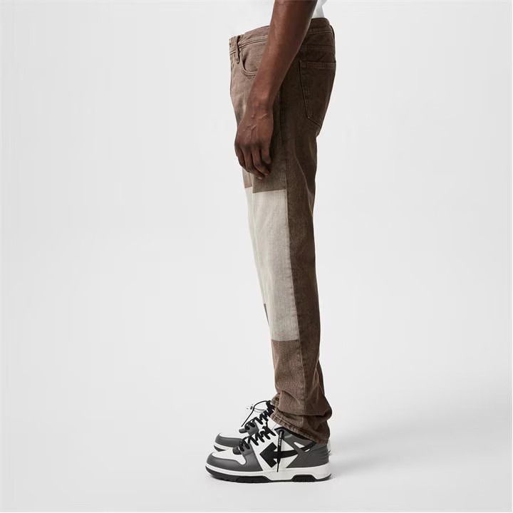 Off-White o1y0225 Denim Pant in Brown/Off White Size US 31 - 4 Thumbnail