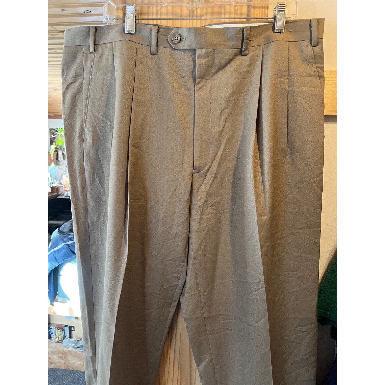 Ralph Lauren Ralph Lauren Mens 40x29 Brown Flat Straight Wool Dress Pants Size US 40 / EU 56 - 6 Thumbnail