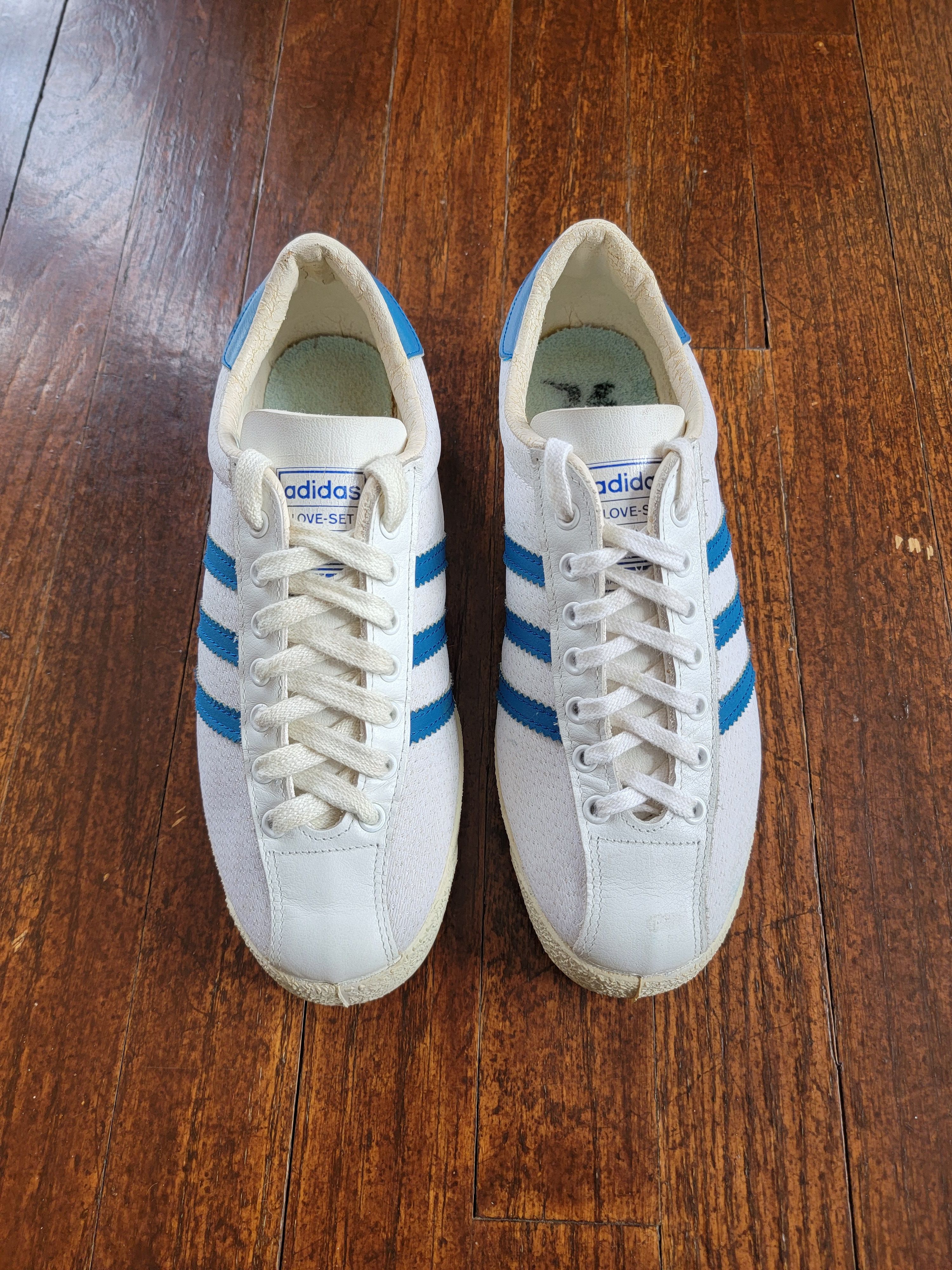 Vtg 1970s Adidas Classic Love Set France Made Sneakers 7.5 