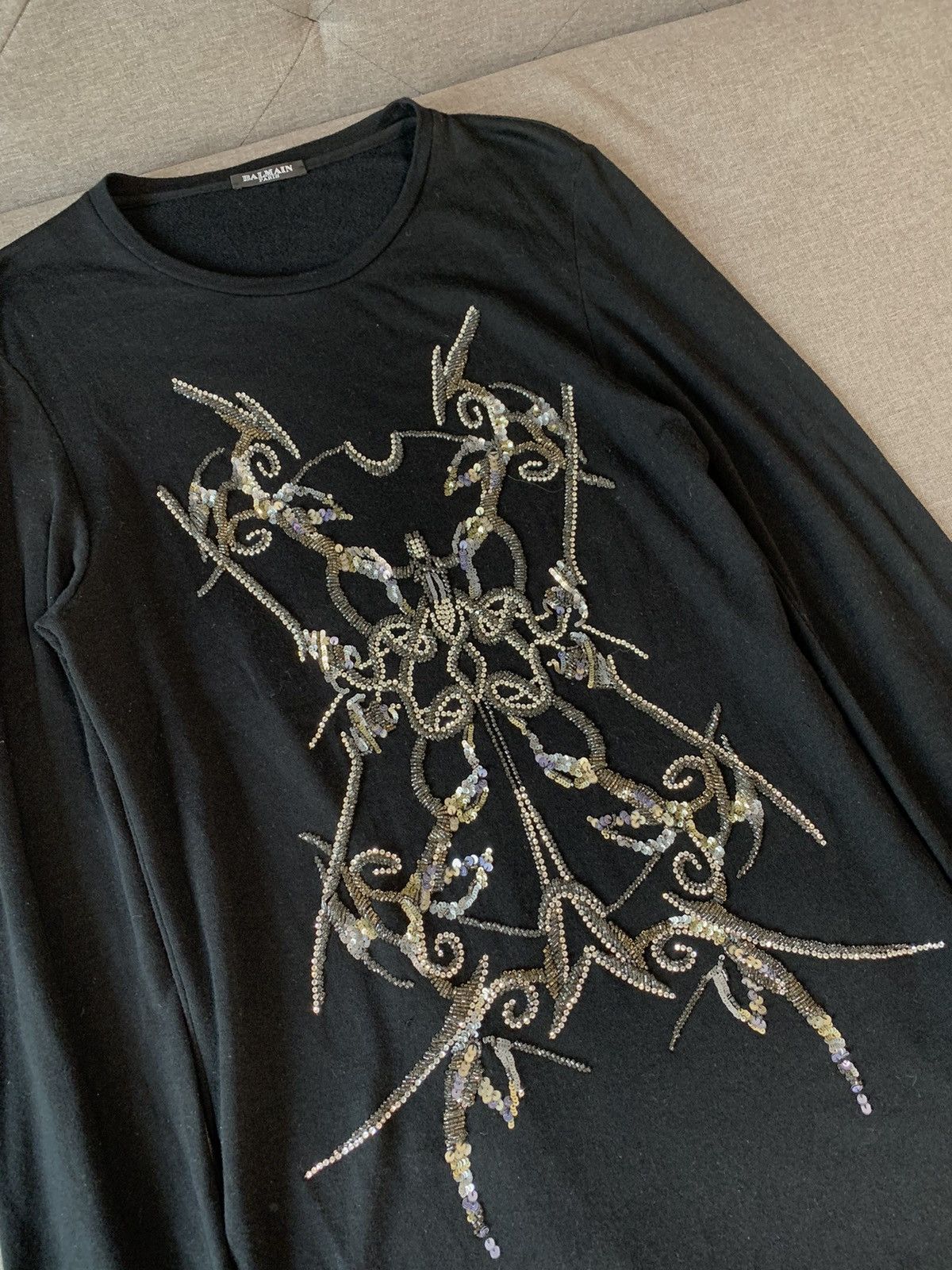Balmain Balmain dragon embroidered with beads distressed Sweatshirt Size S / US 4 / IT 40 - 2 Thumbnail