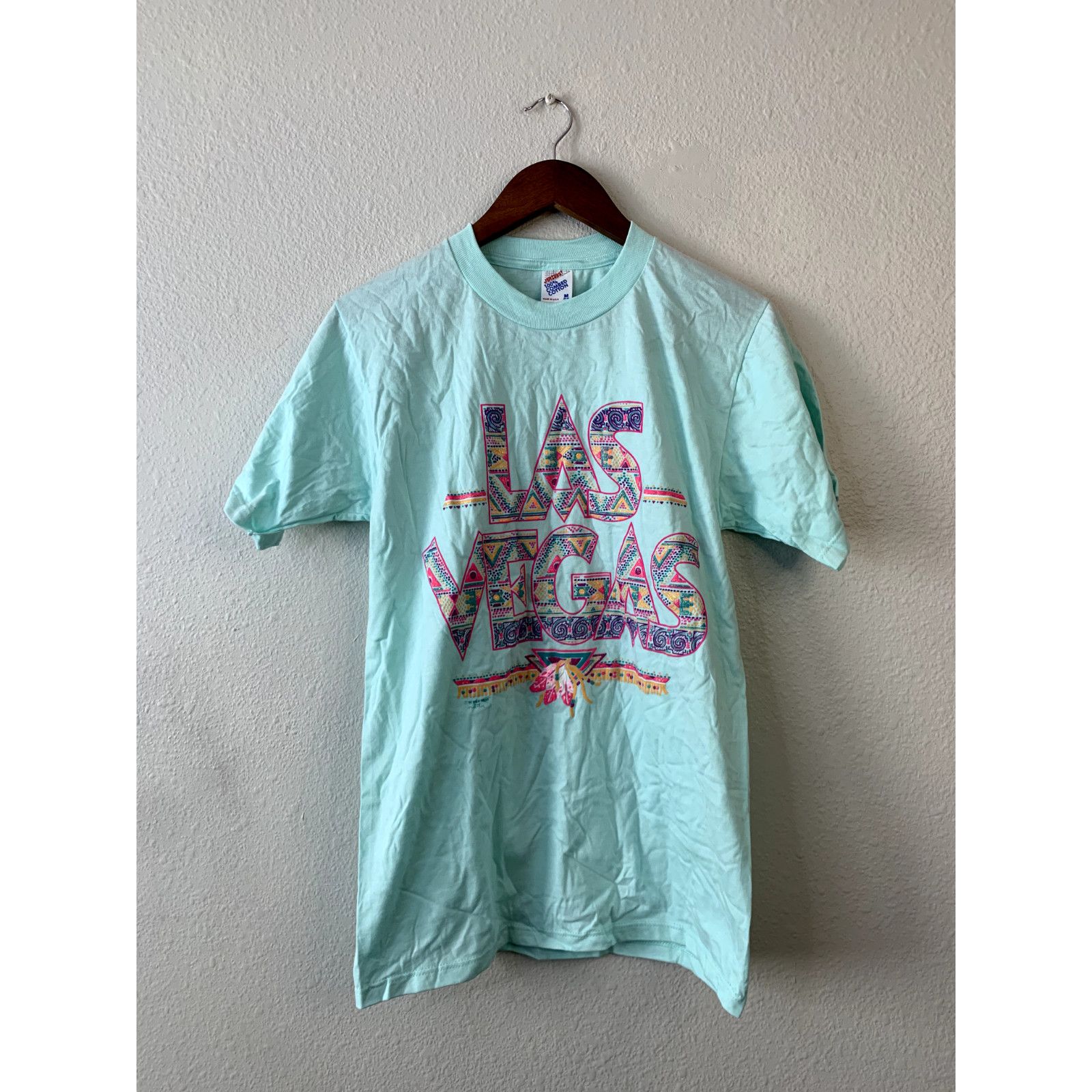 Jerzees Vintage Las Vegas Shirt Jerzees LV Blue Tee VTG 1993 Medium Size US M / EU 48-50 / 2 - 1 Thumbnail