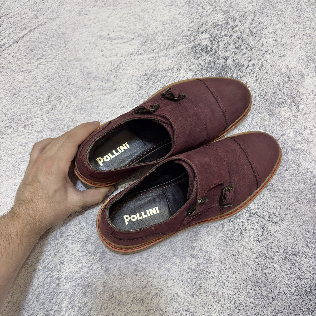 Pollini Pollini Mens Nubuck Leather Double Monk Shoes US9 UK8 EU42 Size US 9 / EU 42 - 11 Thumbnail