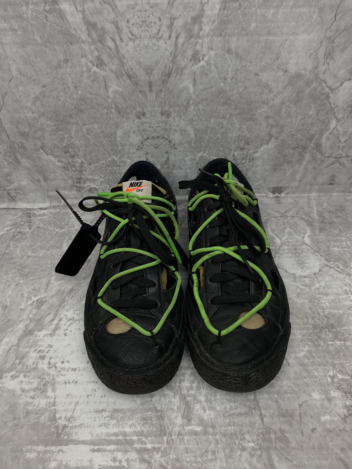 Nike × Off-White Nike Blazer Low Off-White Black Electro Green Size US 8.5 / EU 41-42 - 5 Thumbnail
